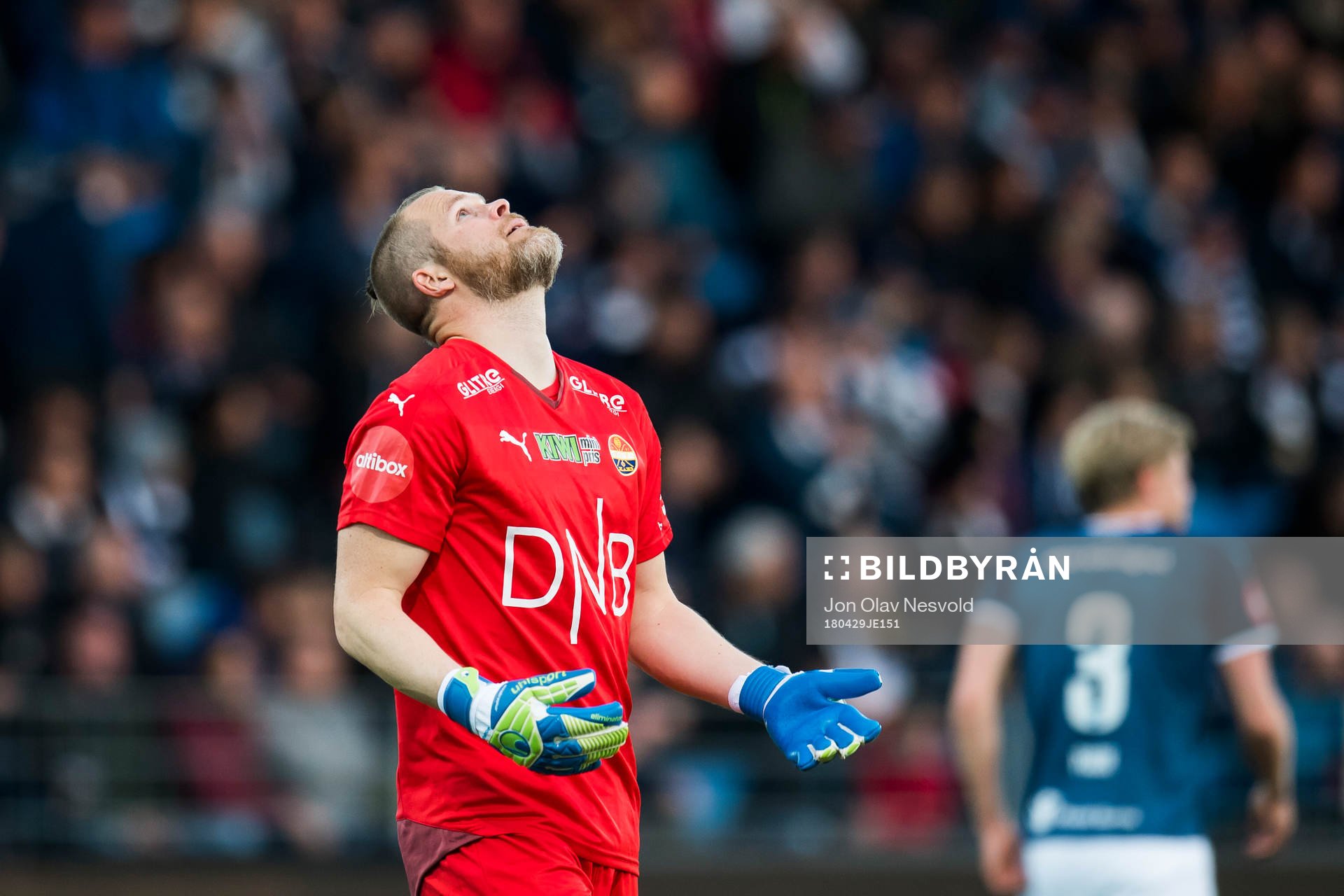 Goalkeeper Espen Bugge Pettersen of Strømsgodset reacts