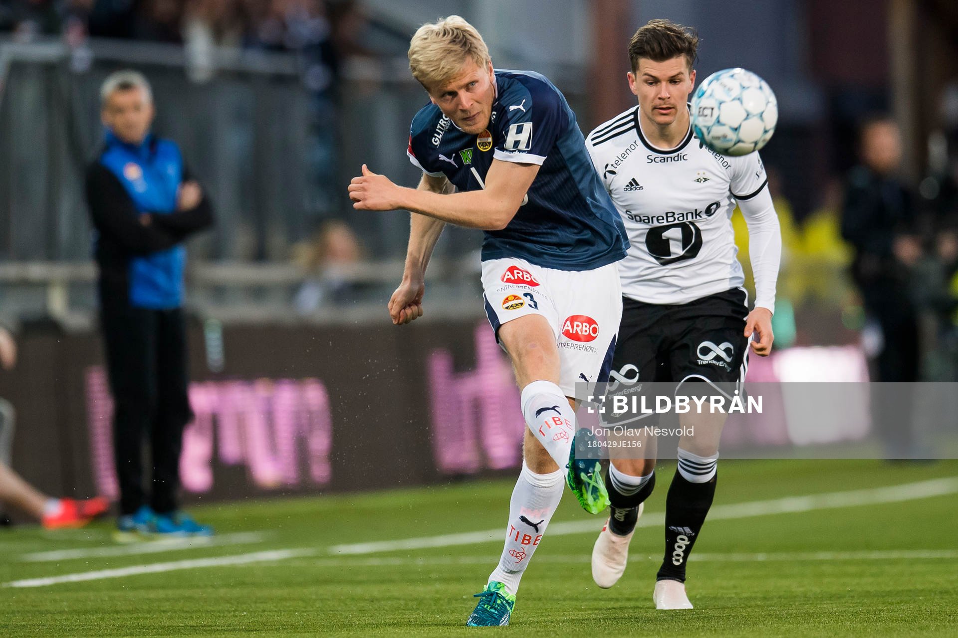Jonathan Parr of Strømsgodset and Pål André Helland of