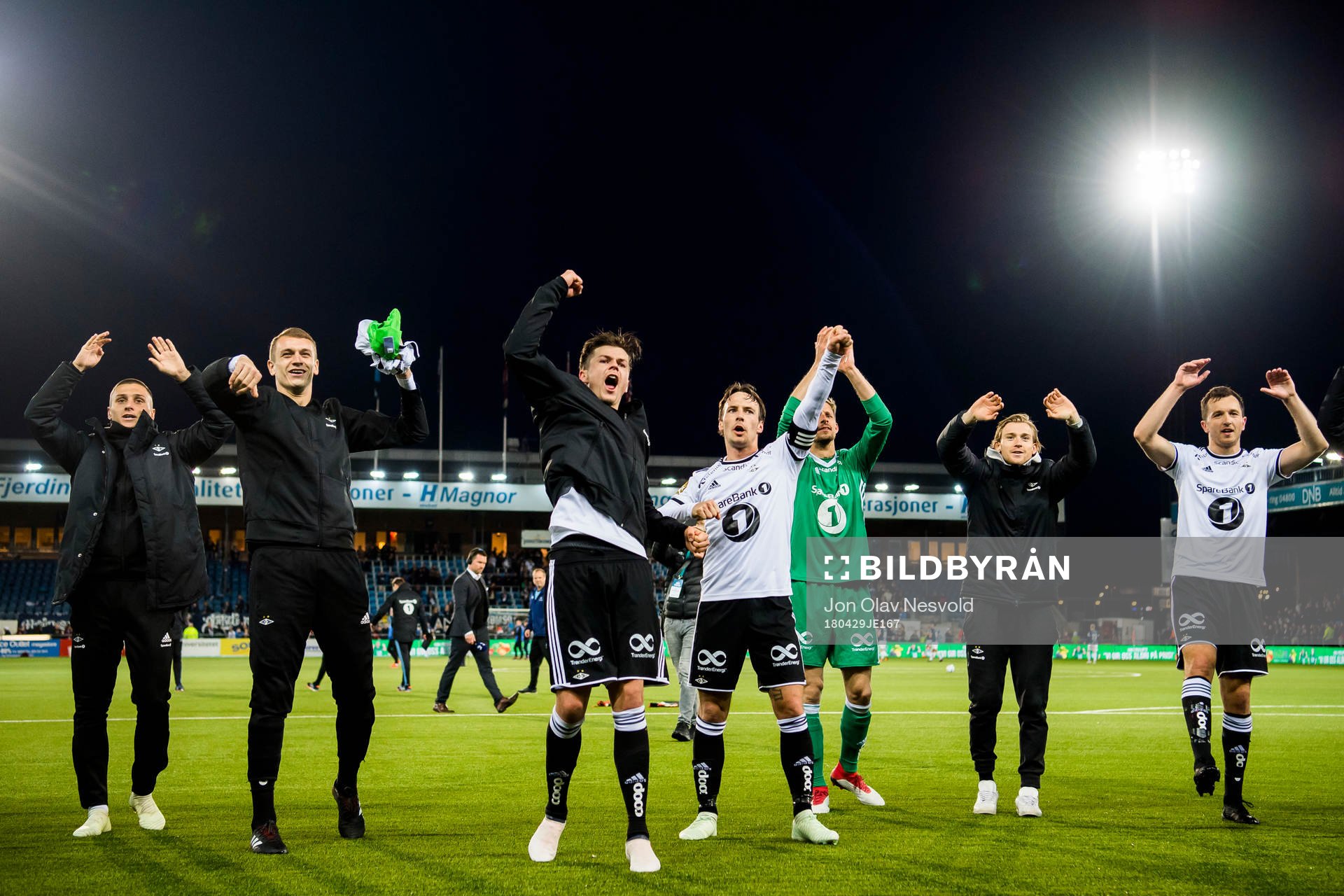Pål André Helland and Mike Jensen of Rosenborg celebrate