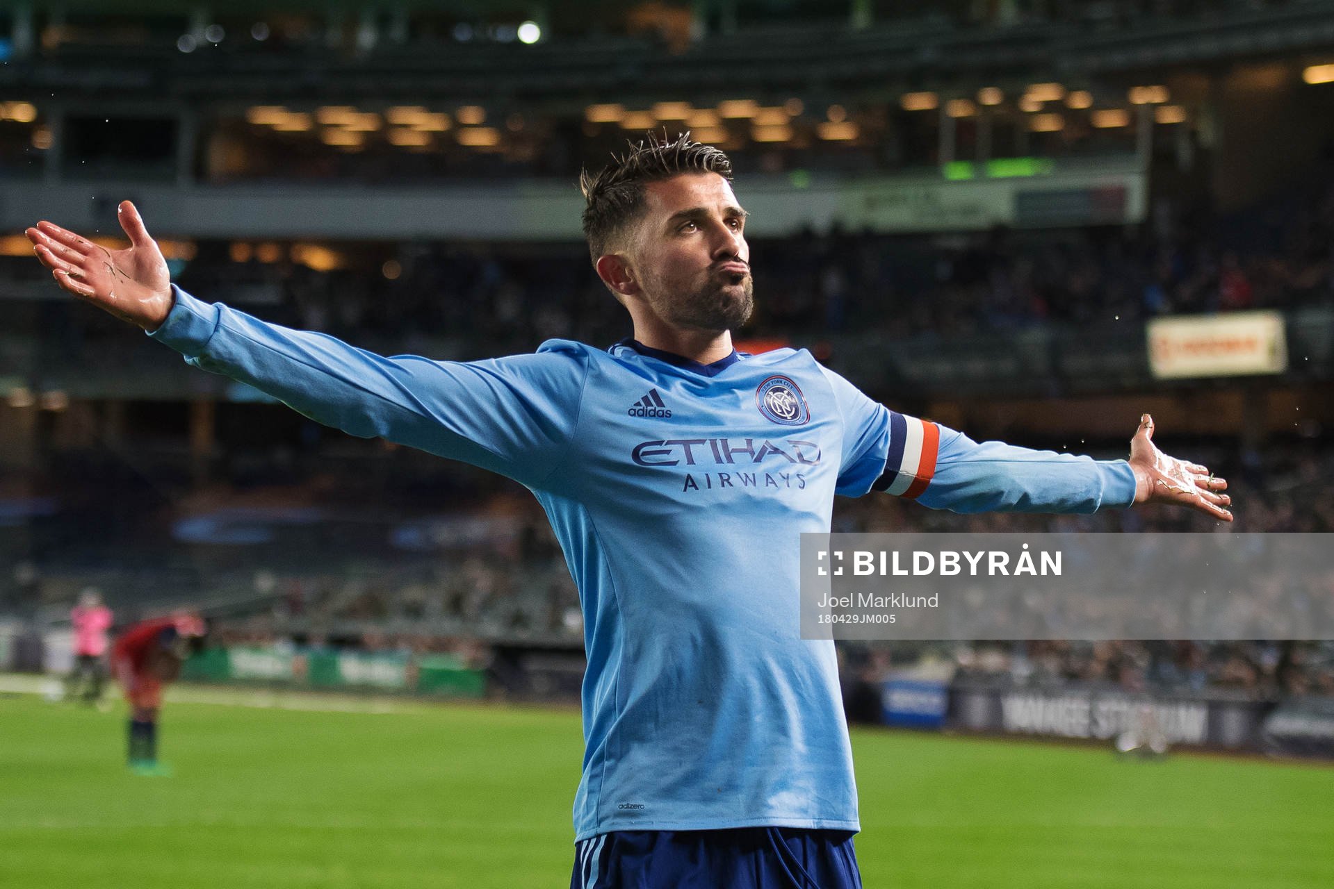 New York Citys David Villa jublar