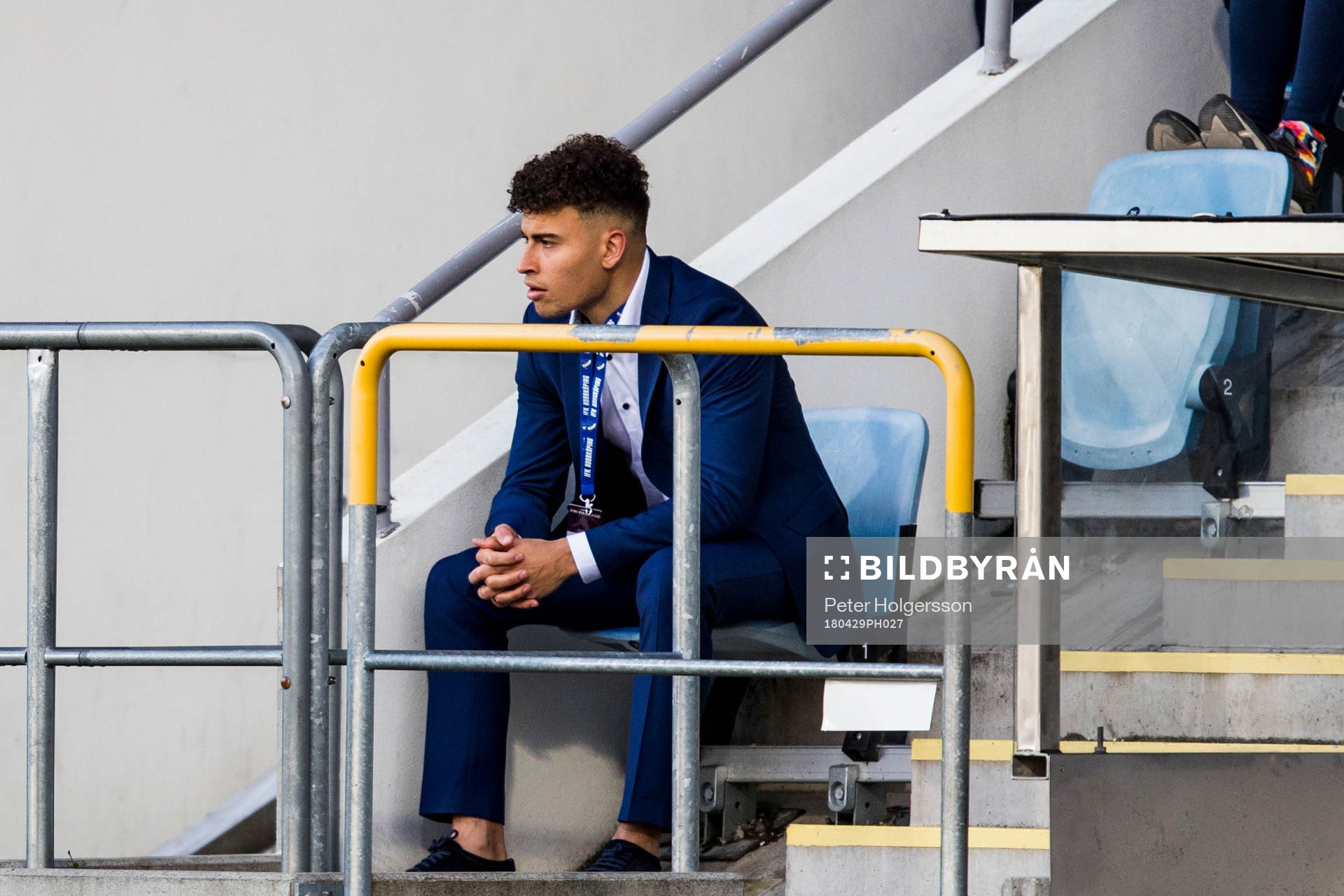 Norrköpings Jordan Larsson på läktaren