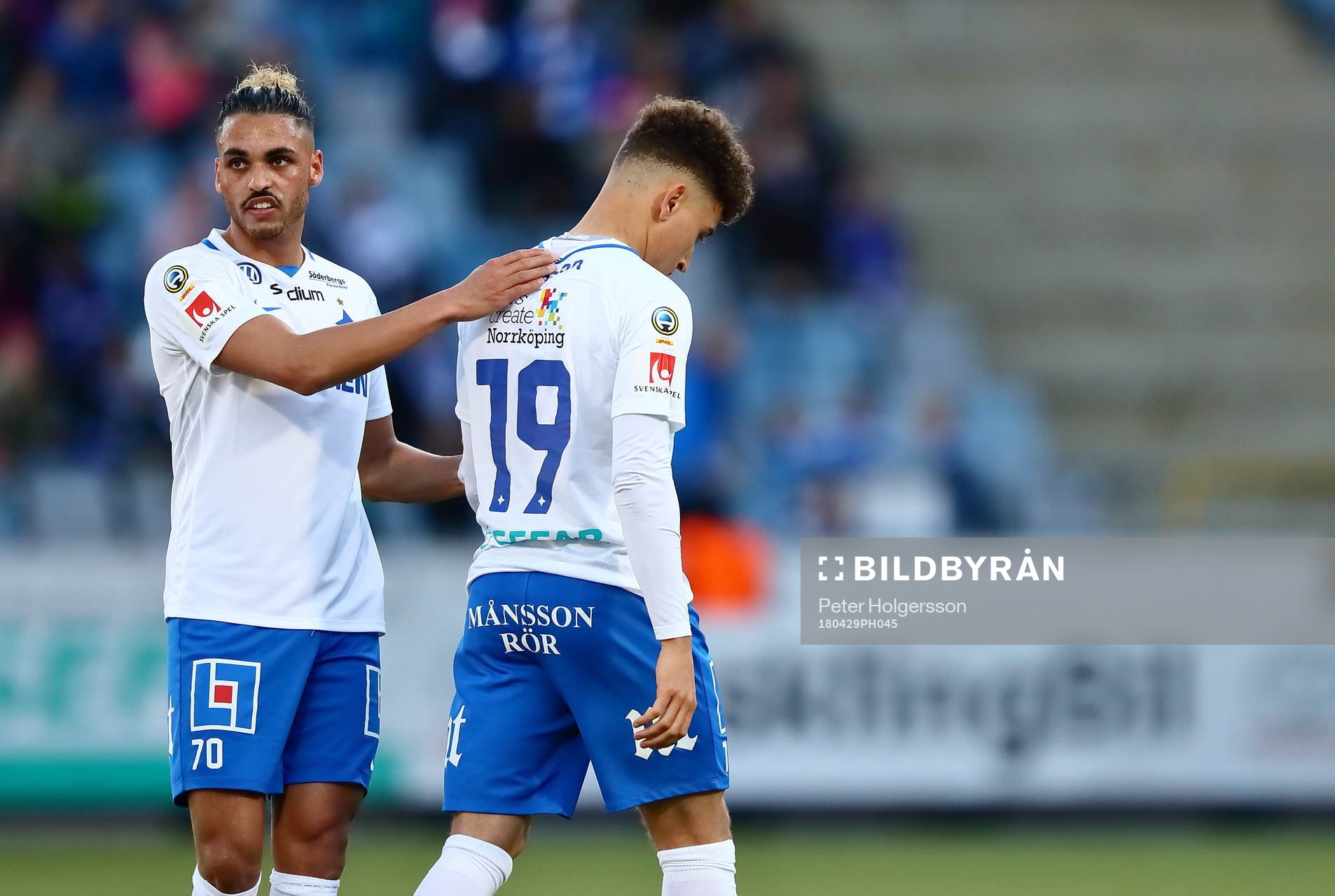 Norrköpings Jordan Larsson deppar