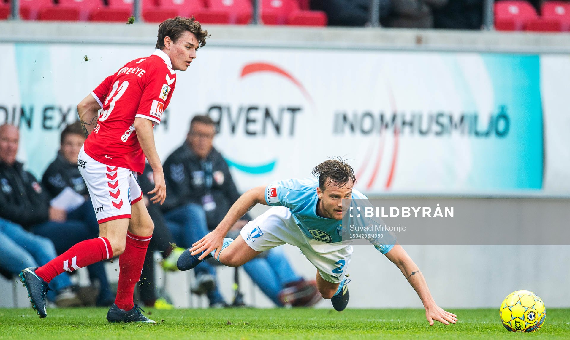 Kalmars Adrian Edqvist och Malmö FFs Eric Larsson