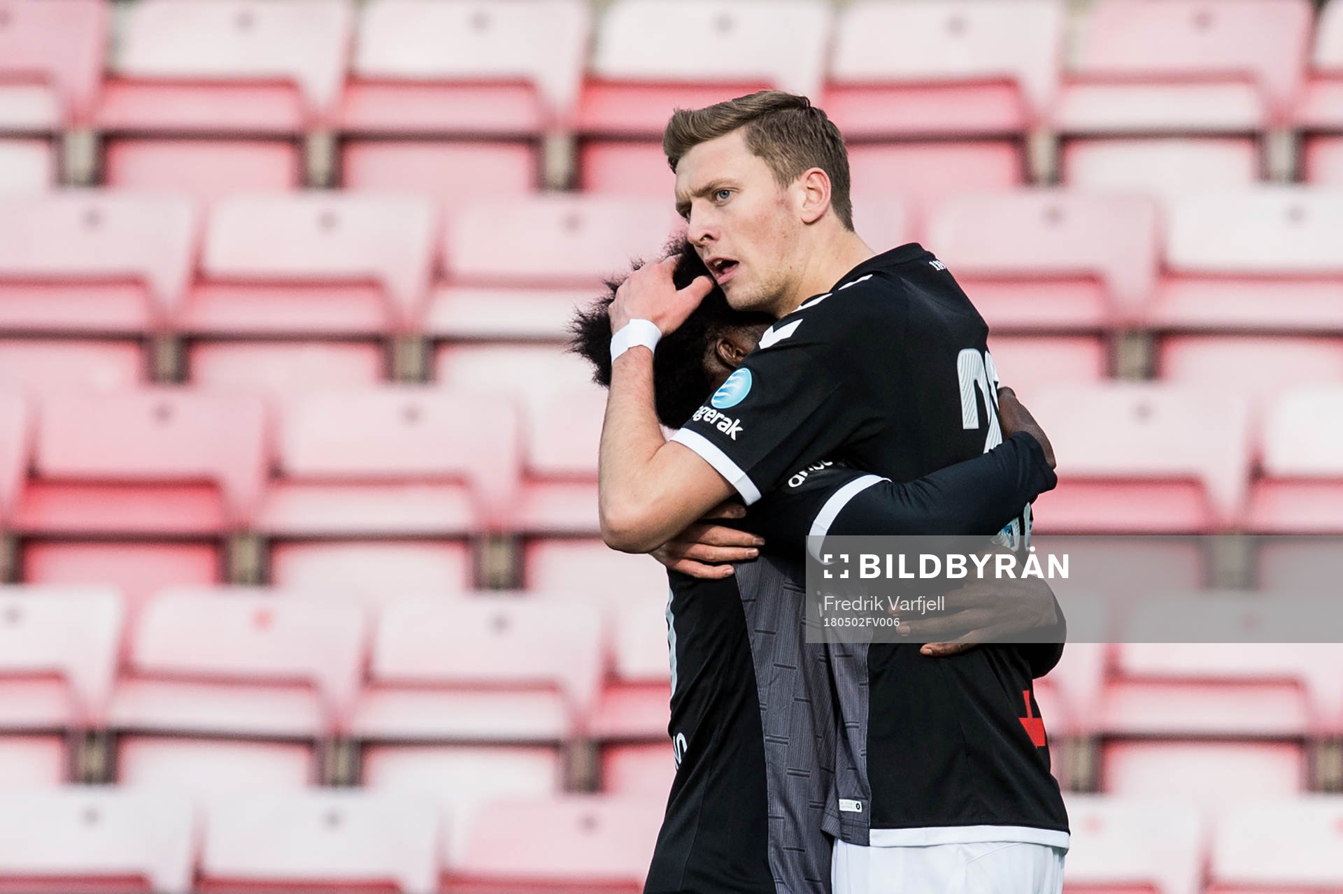 Tobias Lauritsen of Odd celebrates after 0-1 during the cup match between FFK and Odd on May 02, 2018 in Fredrikstad. 
