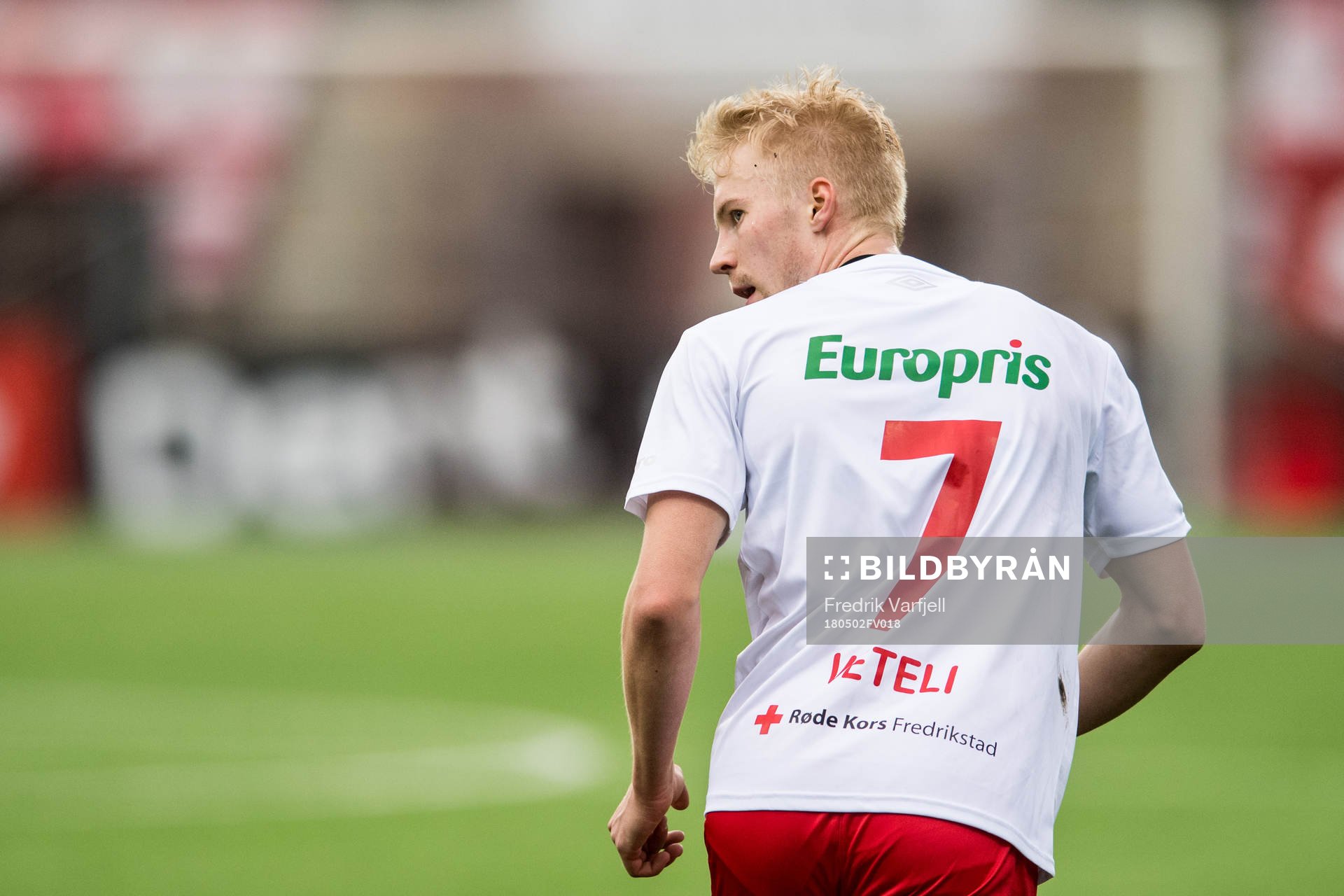 Joona Veteli of Fredrikstad during the cup match between FFK and Odd on May 02, 2018 in Fredrikstad. 