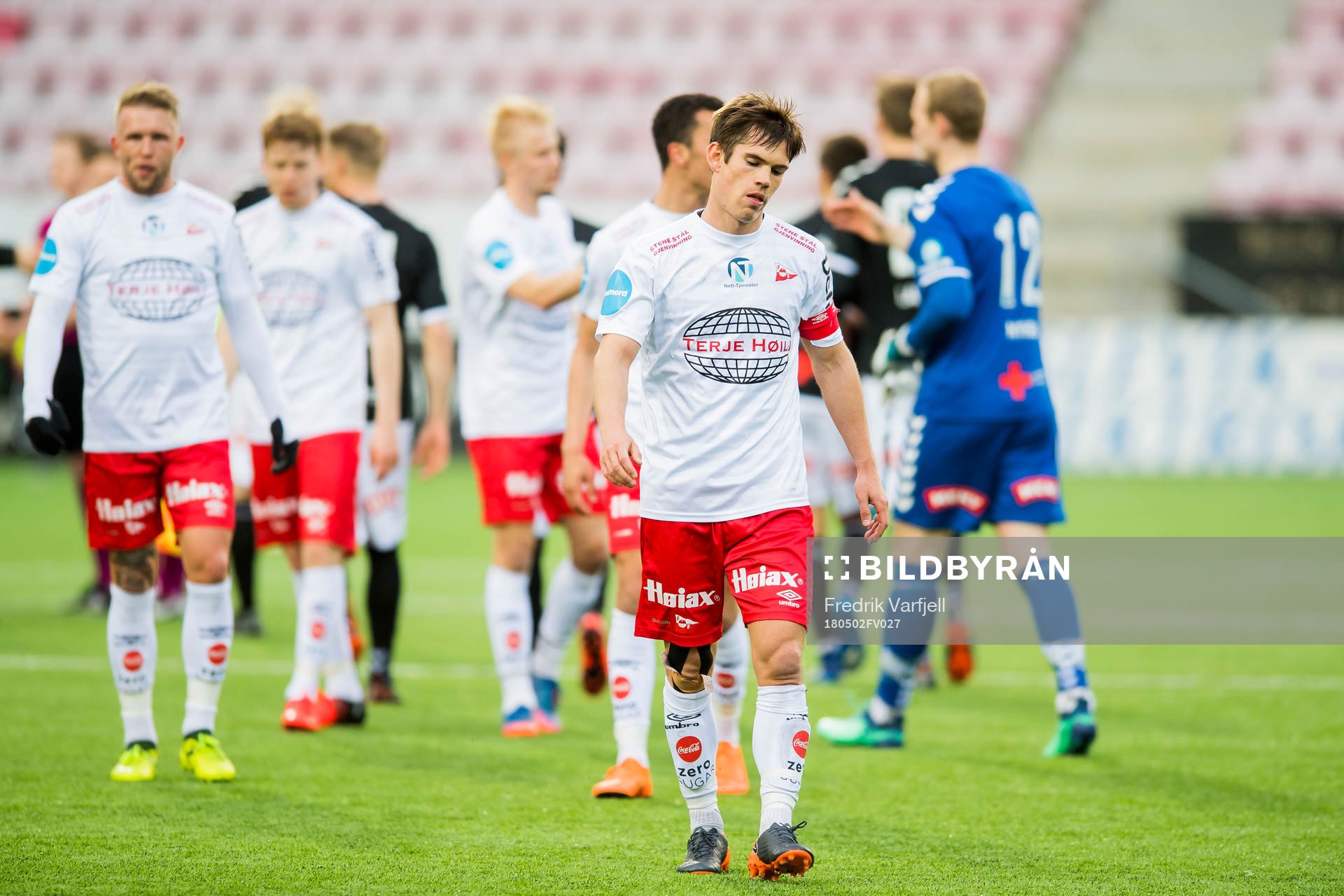 Eirik Mæland of Fredrikstad looks dejected