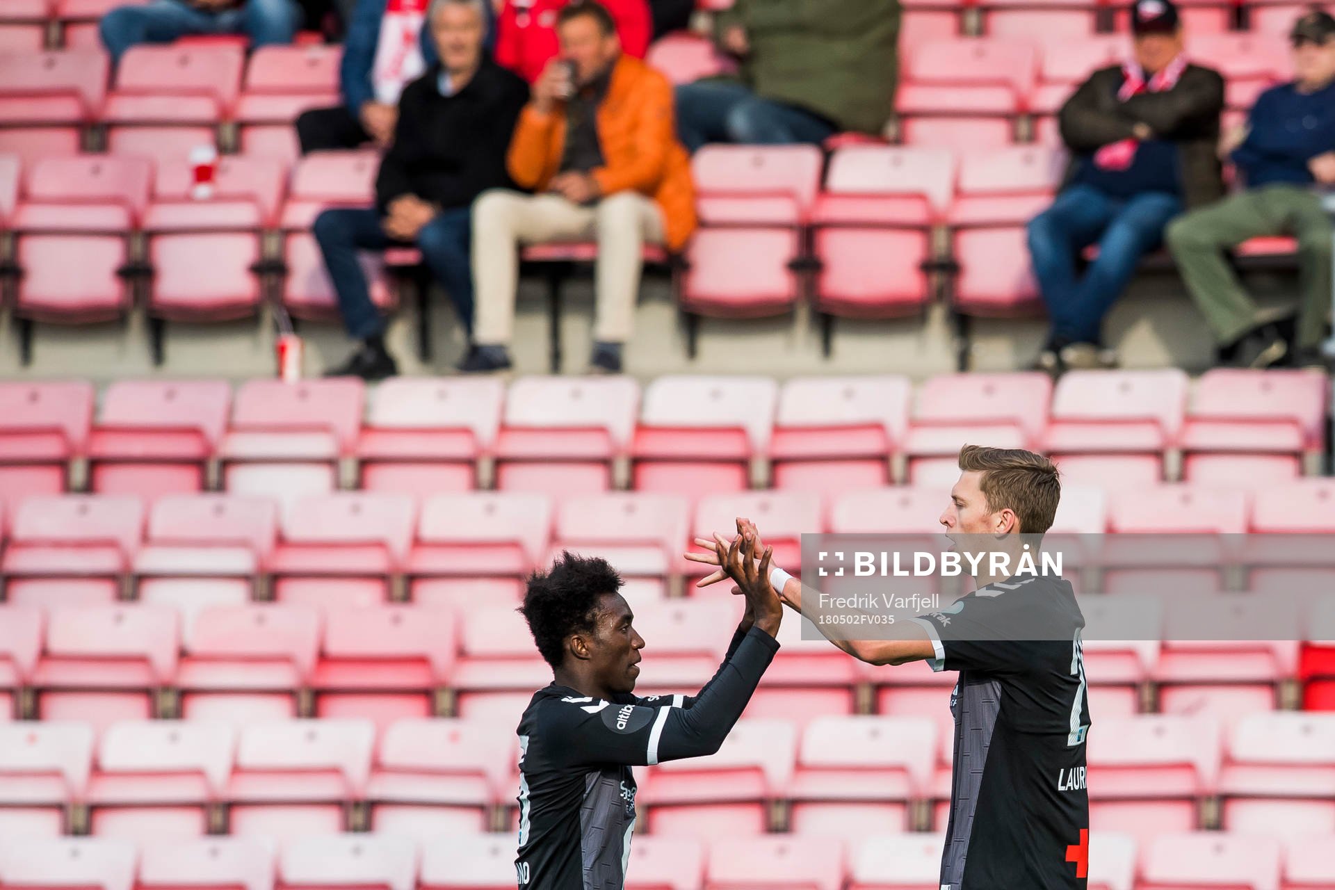 Tobias Lauritsen of Odd celebrates with John Shuguto