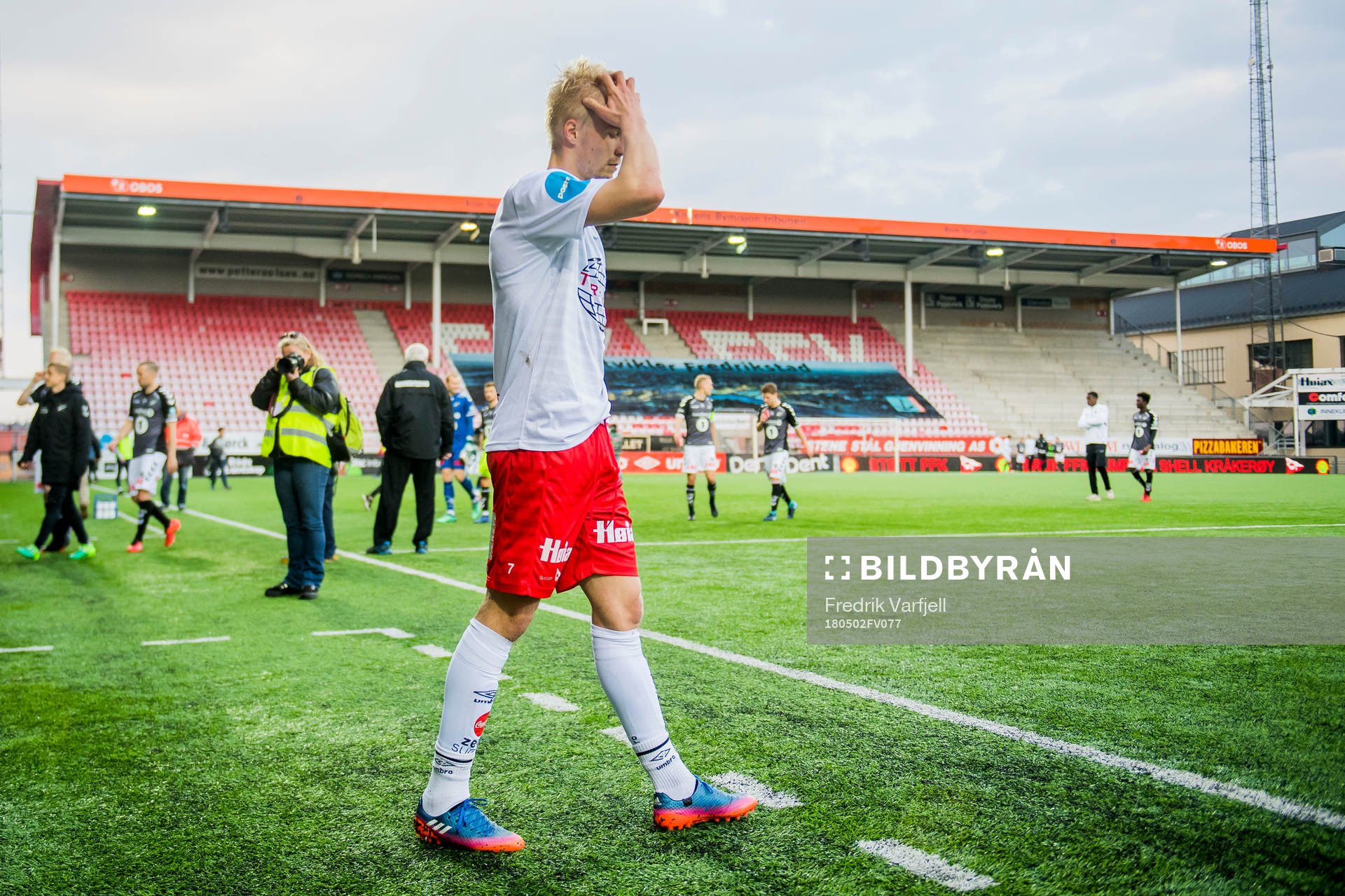 Joona Veteli of Fredrikstad looks dejected