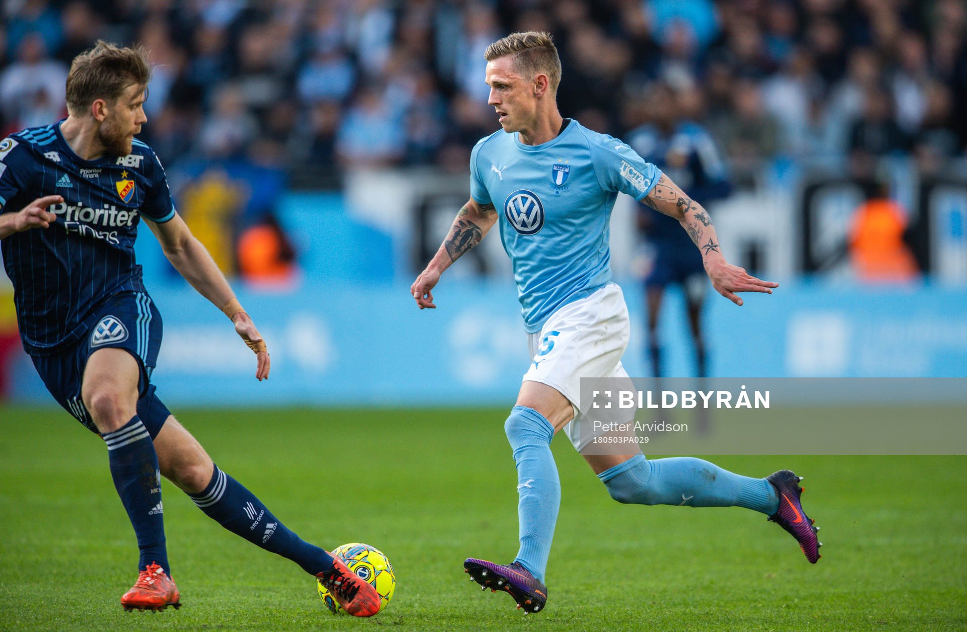 Djurgårdens Niklas Gunnarsson och Malmö FFs Sören Rieks