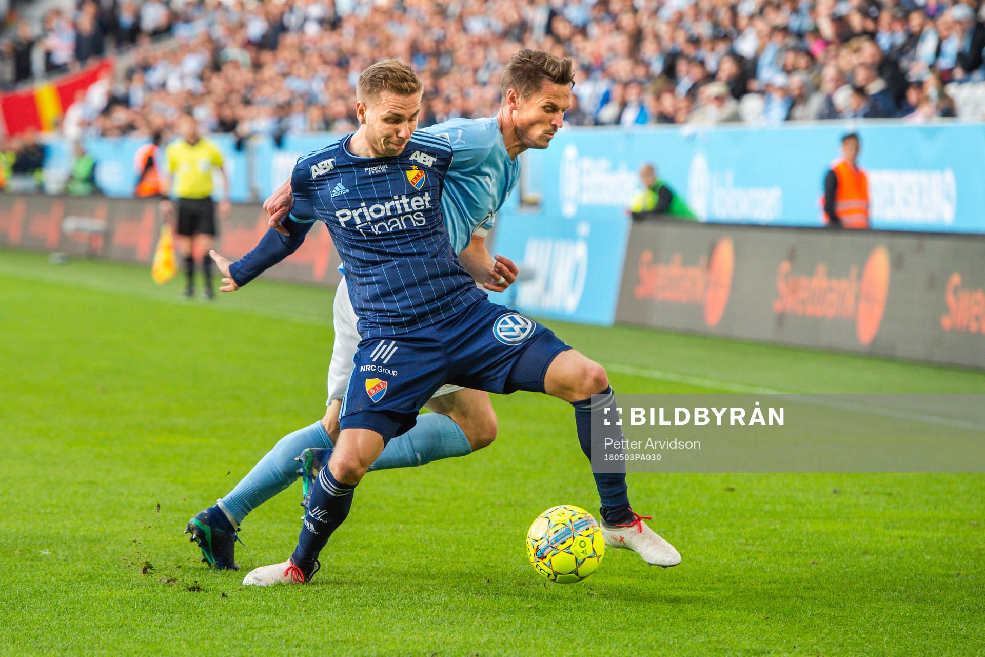 Djurgårdens Jonathan Ring och Malmö FFs Markus Rosenberg