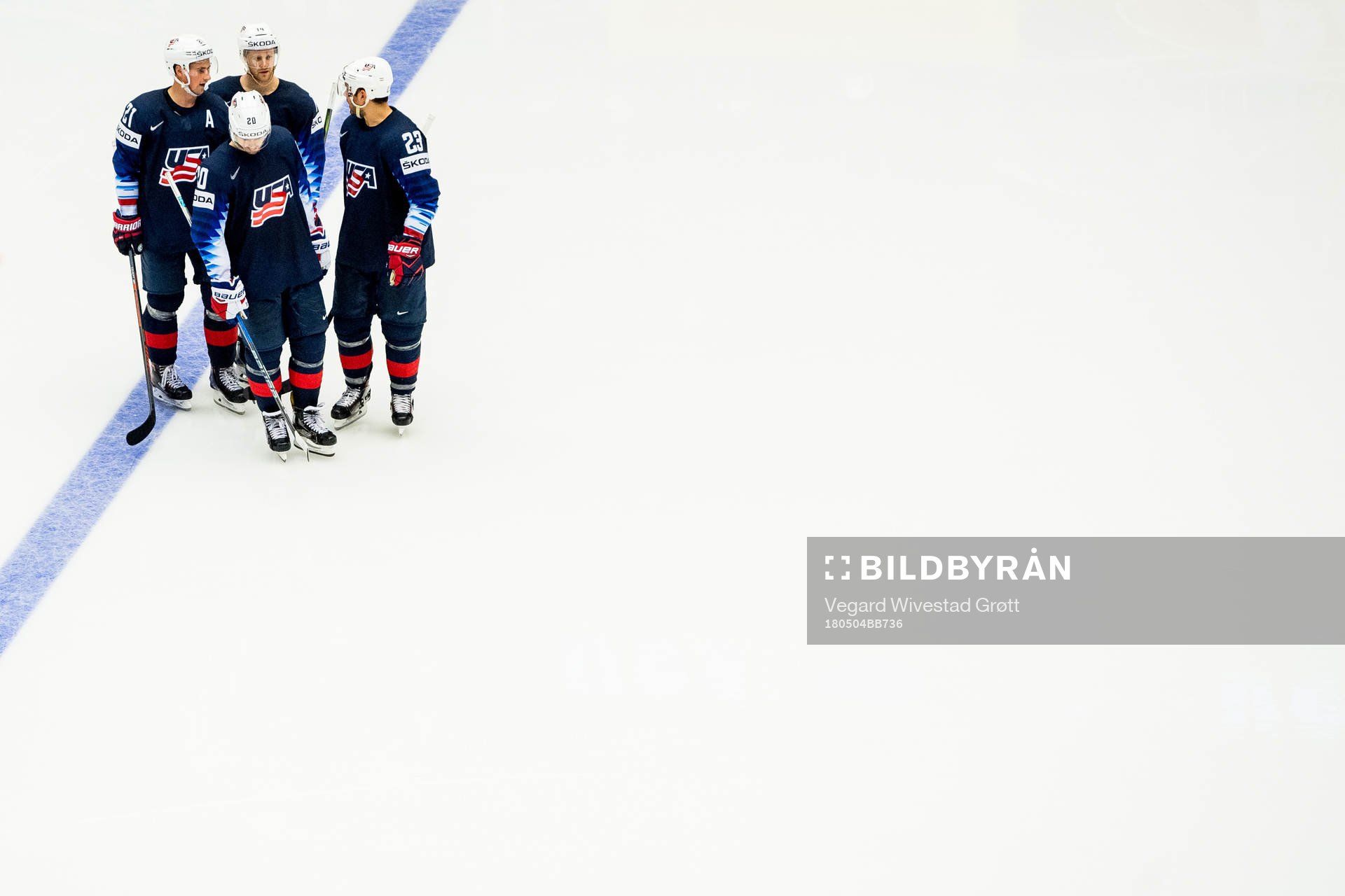 Dylan Larkin, Chris Kreider, Nick Jensen and Alec Martinez