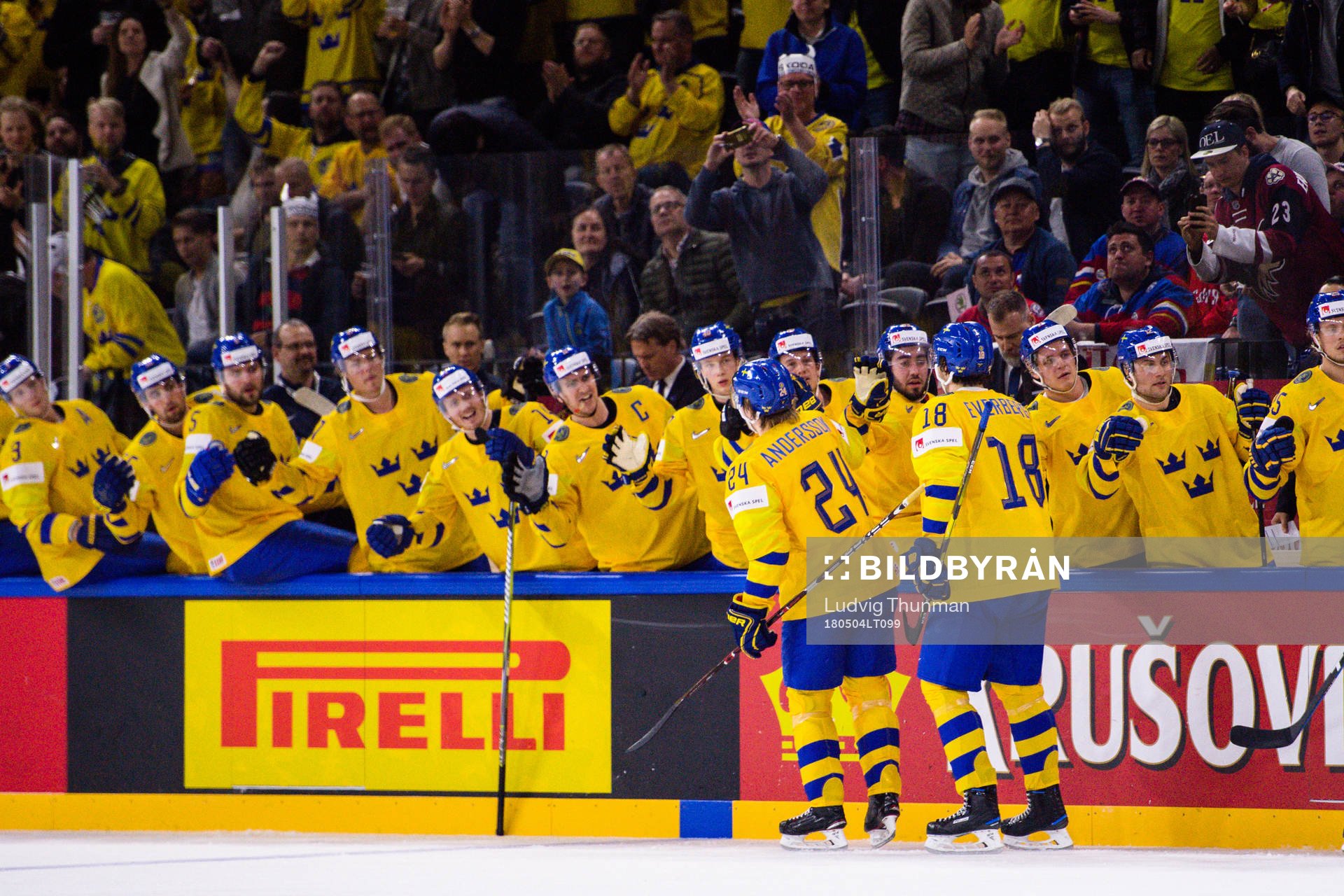 Sveriges Lias Andersson jublar