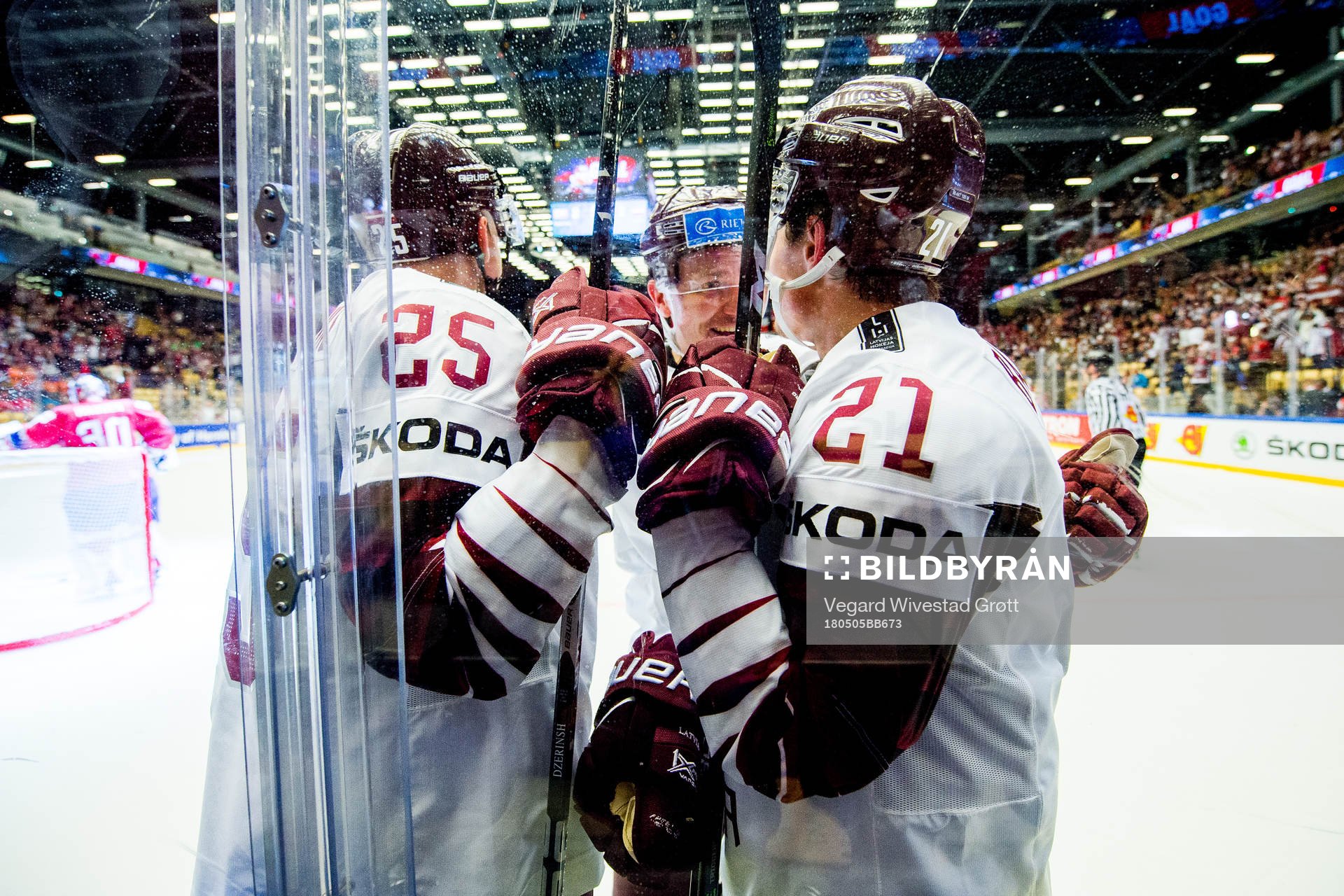 Rudolfs Balcers of Latvia celebrates