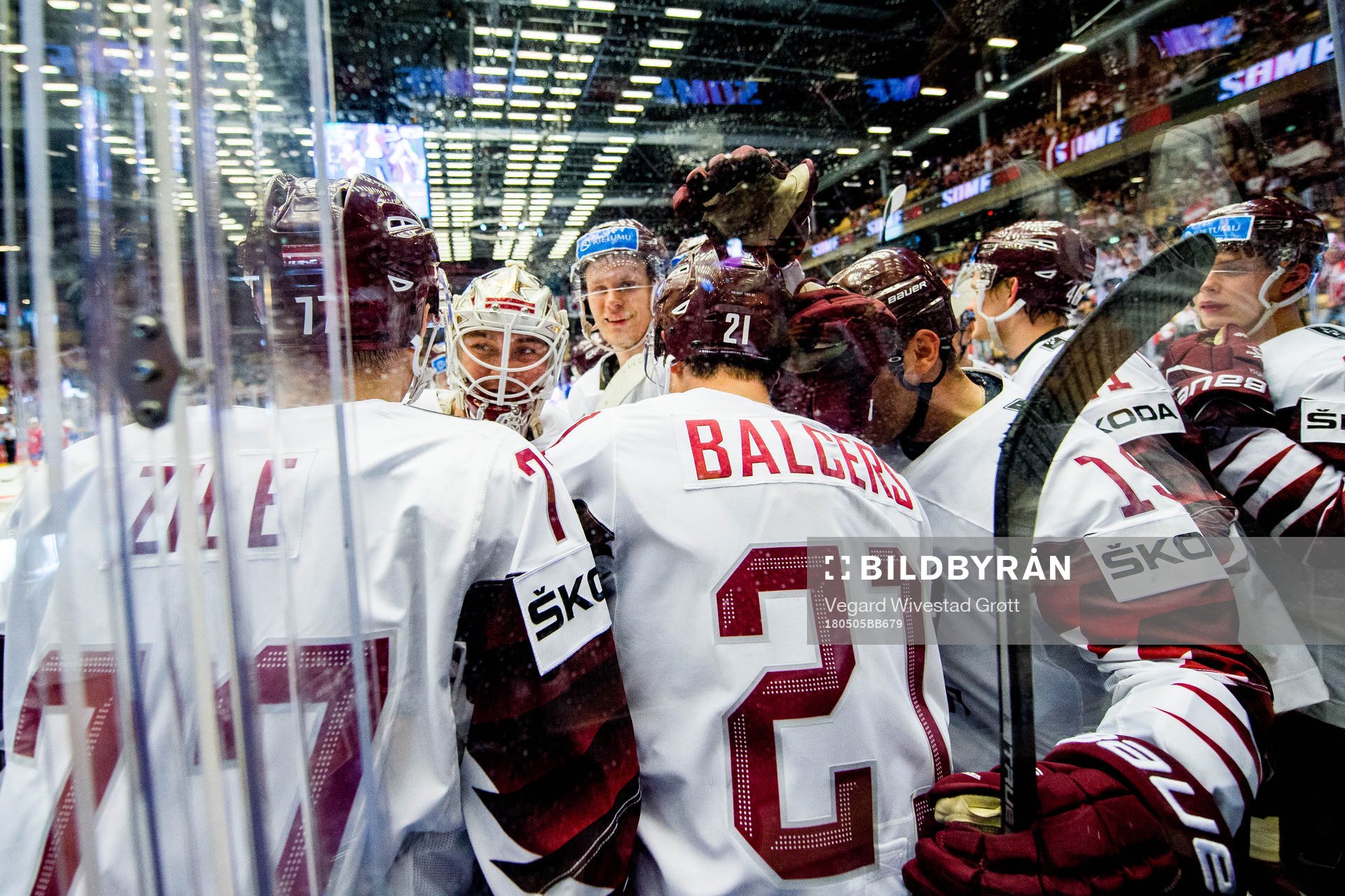Rudolfs Balcers of Latvia celebrates