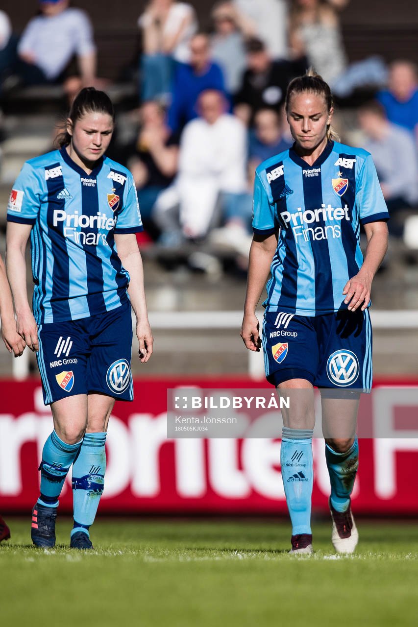 Djurgårdens Petronella Ekroth och Michelle Wörner deppar