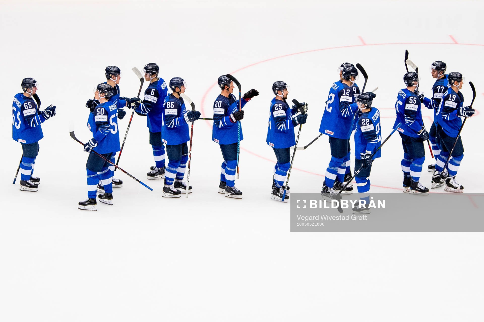 Players of Finland celebrate