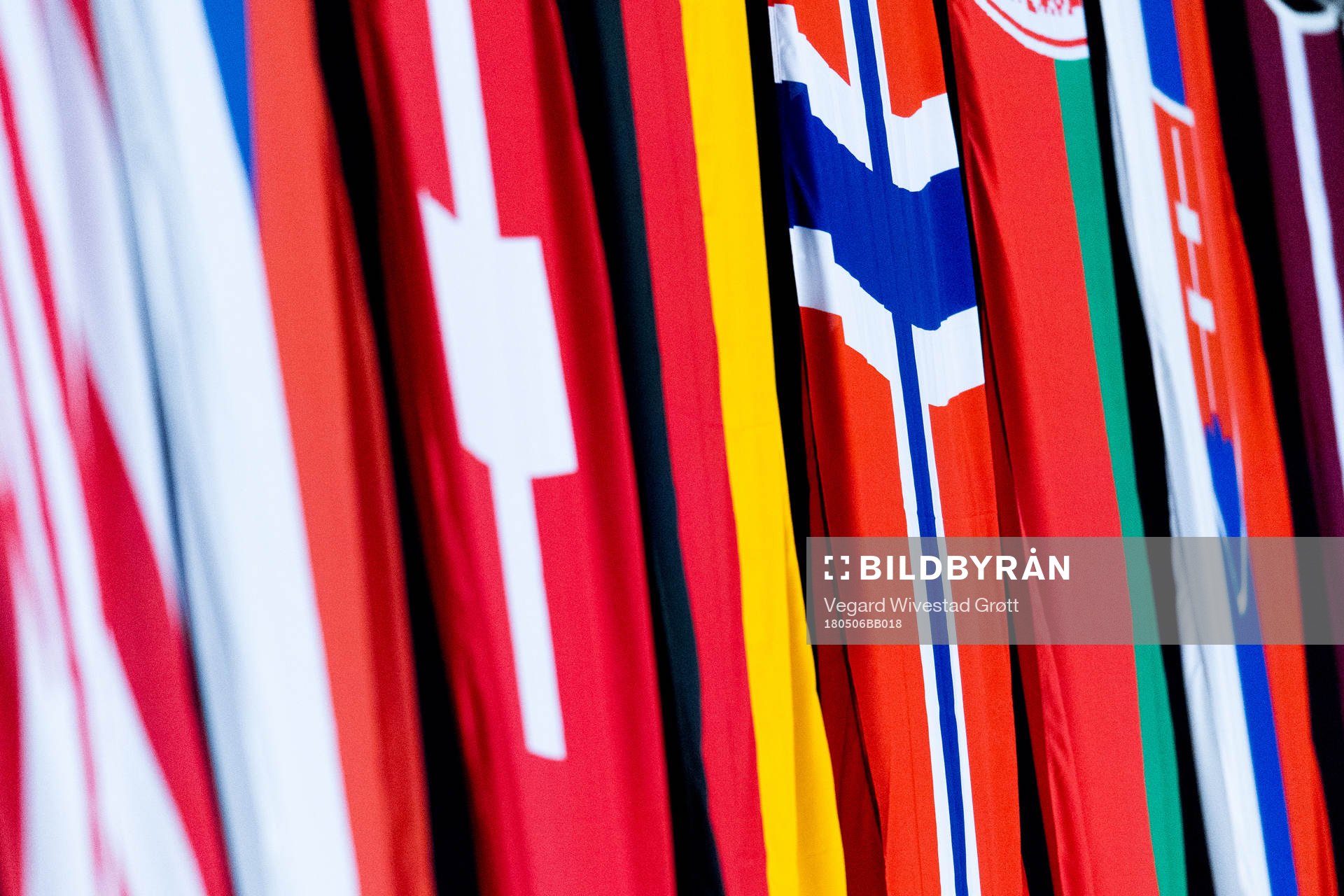 The flags of Switzerland, Germany and Norway