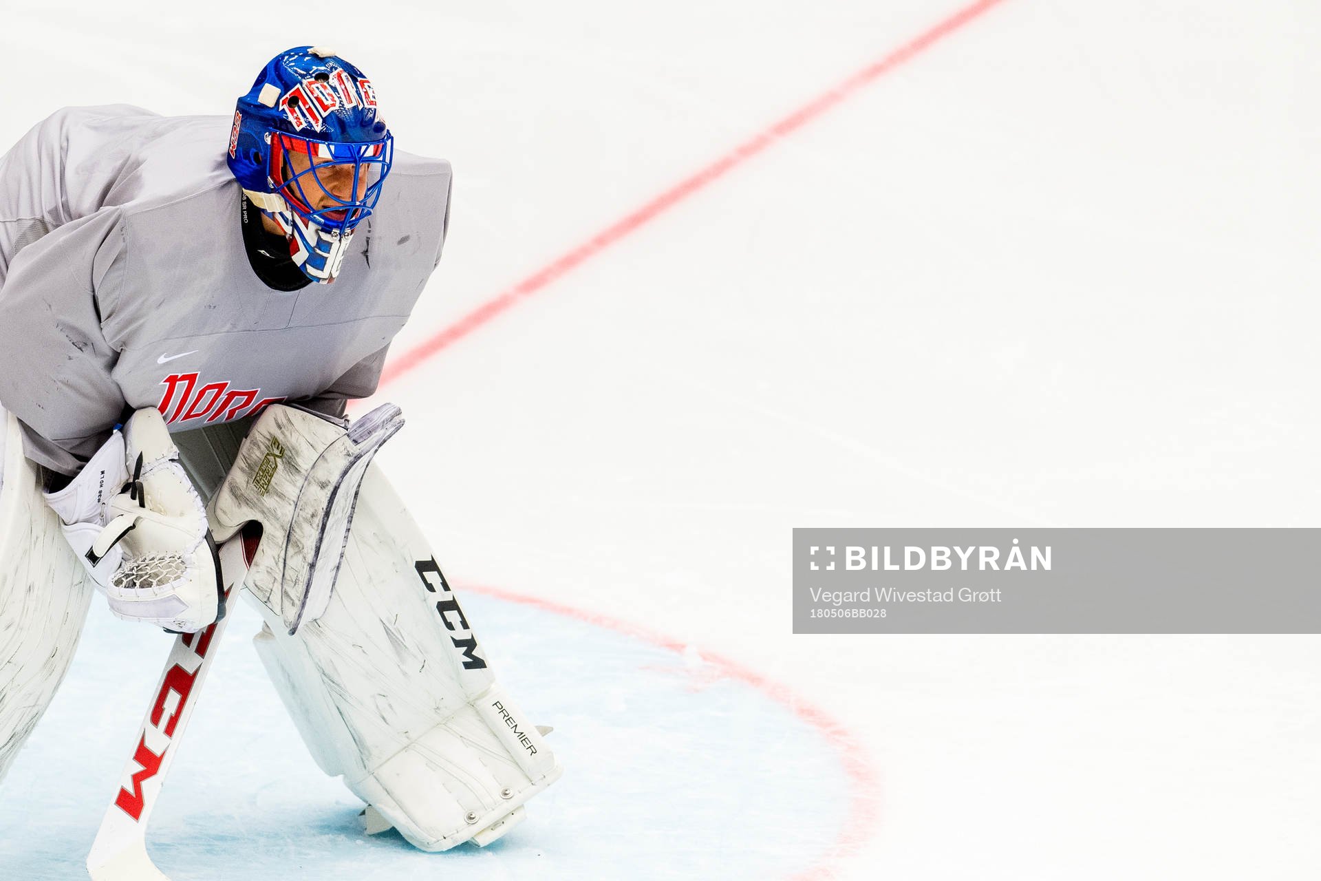 Goaltender Henrik Haukeland of Norway