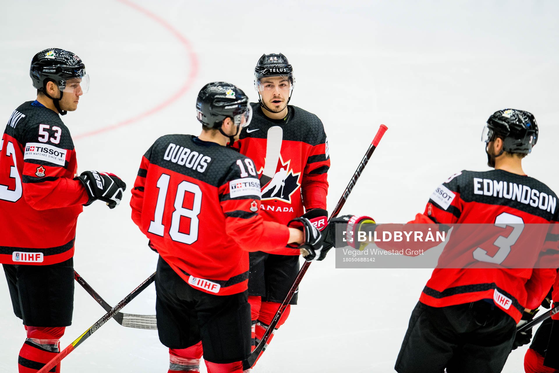 Bo Horvat, Pierre-Luc Dubois, Jean-Gabriel Pageau and Joel