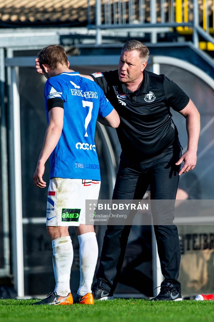 Trelleborgs Erik Andersson och tränare Patrick Winqvist