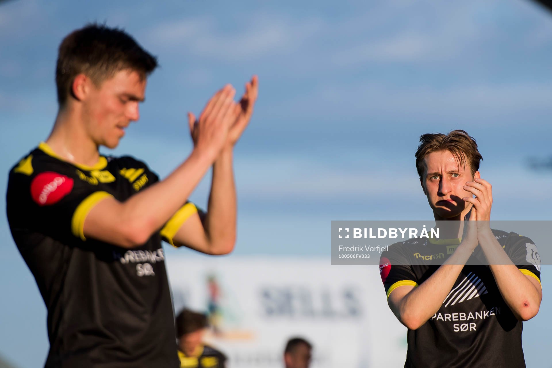 Espen Hammer Berger and Adnan Hadzic of Start look dejected