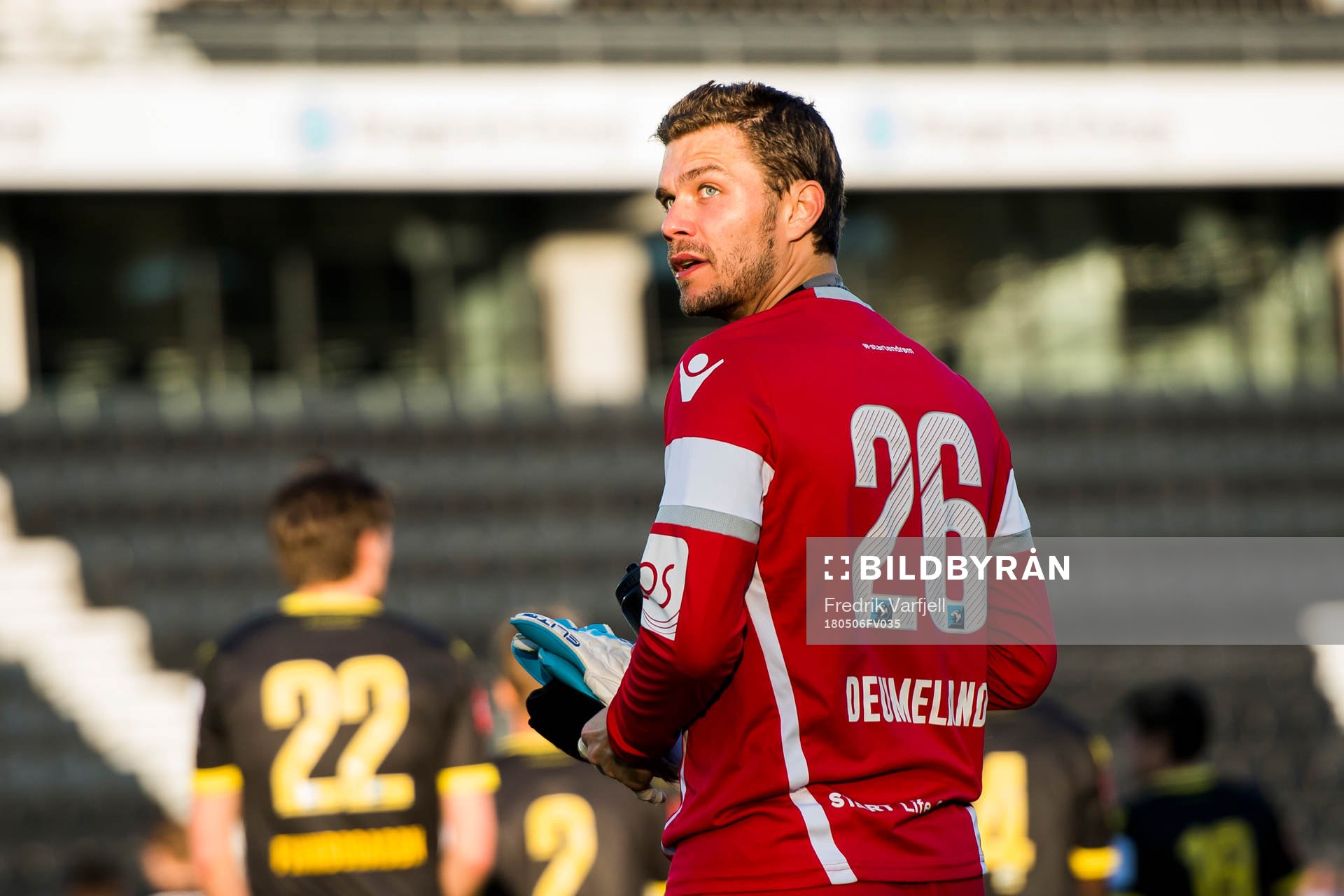 Goalkeeper Jonas Deumeland of Start looks dejected
