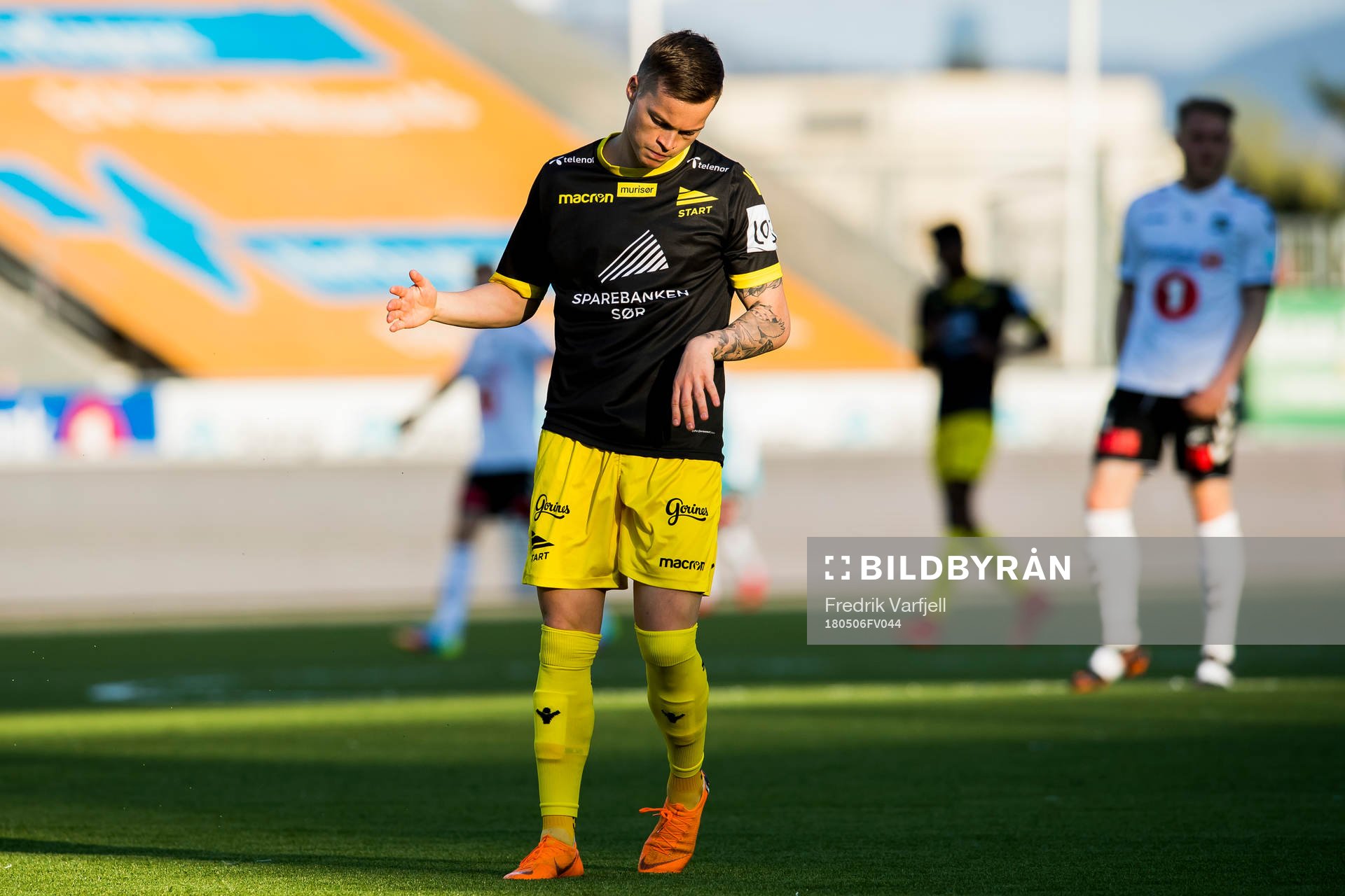 Aron Sigurdarson of Start reacts