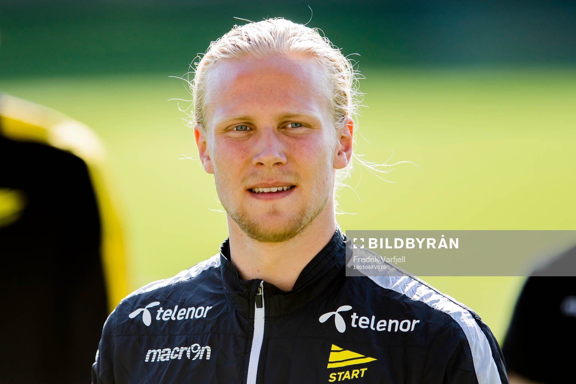 Lars Jørgen Salvesen of Start ahead of the Eliteserien match between Odd and Start on May 6, 2018 in Skien. 
