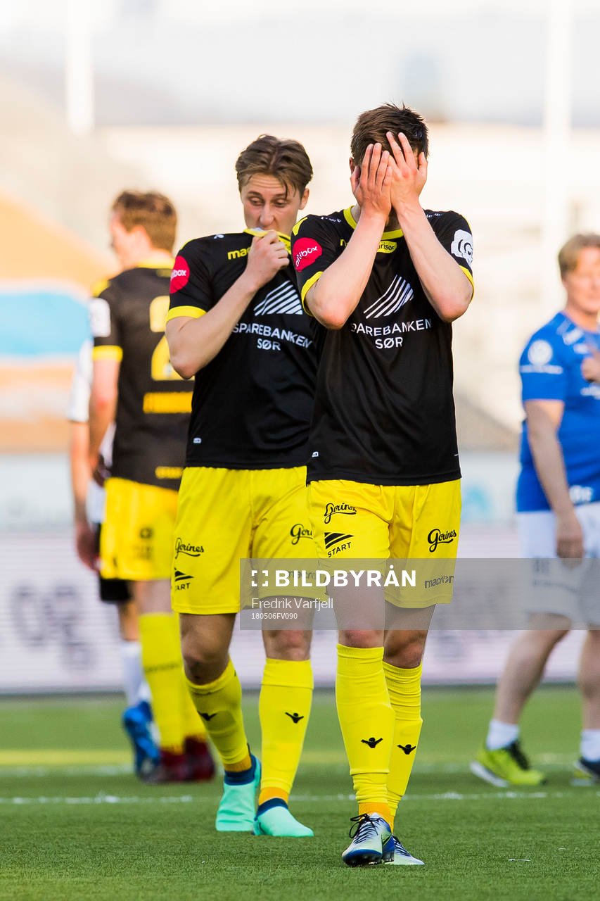 Adnan Hadzic and Espen Hammer Berger of Start look dejected