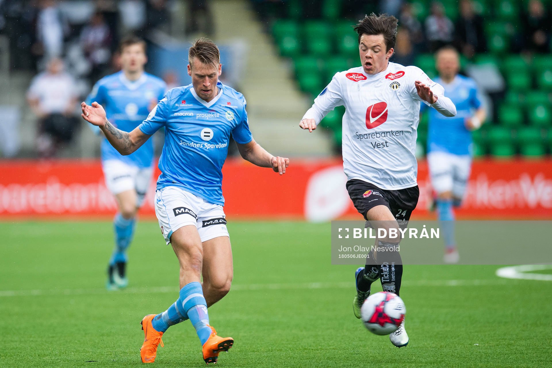 Kent Håvard Eriksen of Sandnes Ulf and Sixten Dalen Jensen
