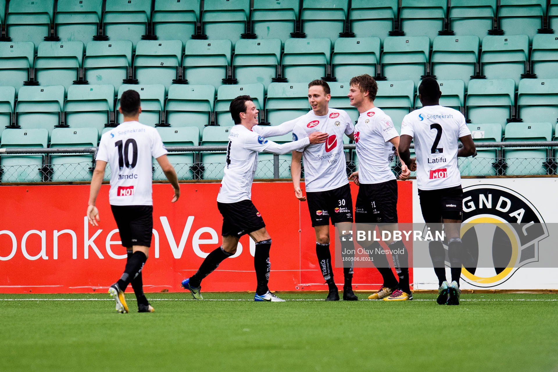Joachim Soltvedt and Ulrik Fredriksen of Sogndal celebrate