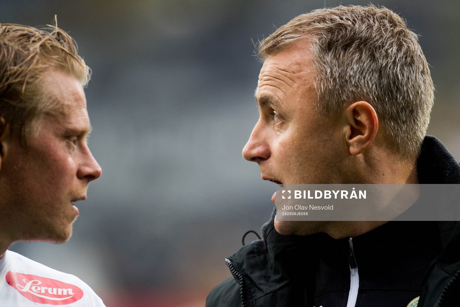 Eirik Schulze of Sogndal and Bengt Sæternes, head coach of