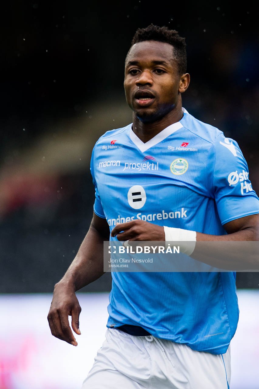 Kachi of Sandnes Ulf celebrates the 0-1 goal