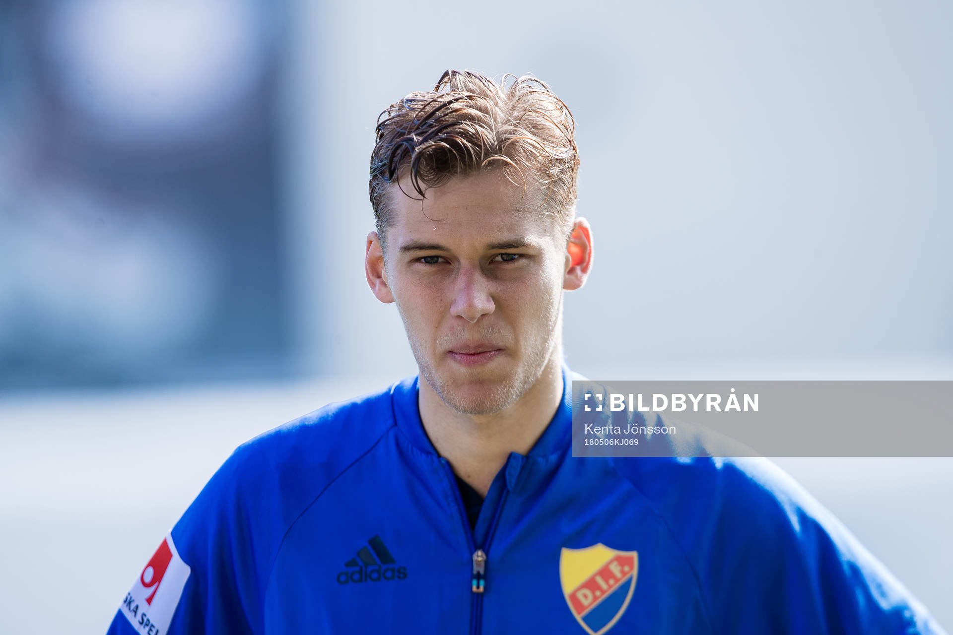 Djurgårdens Felix Beijmo innan fotbollsmatchen i