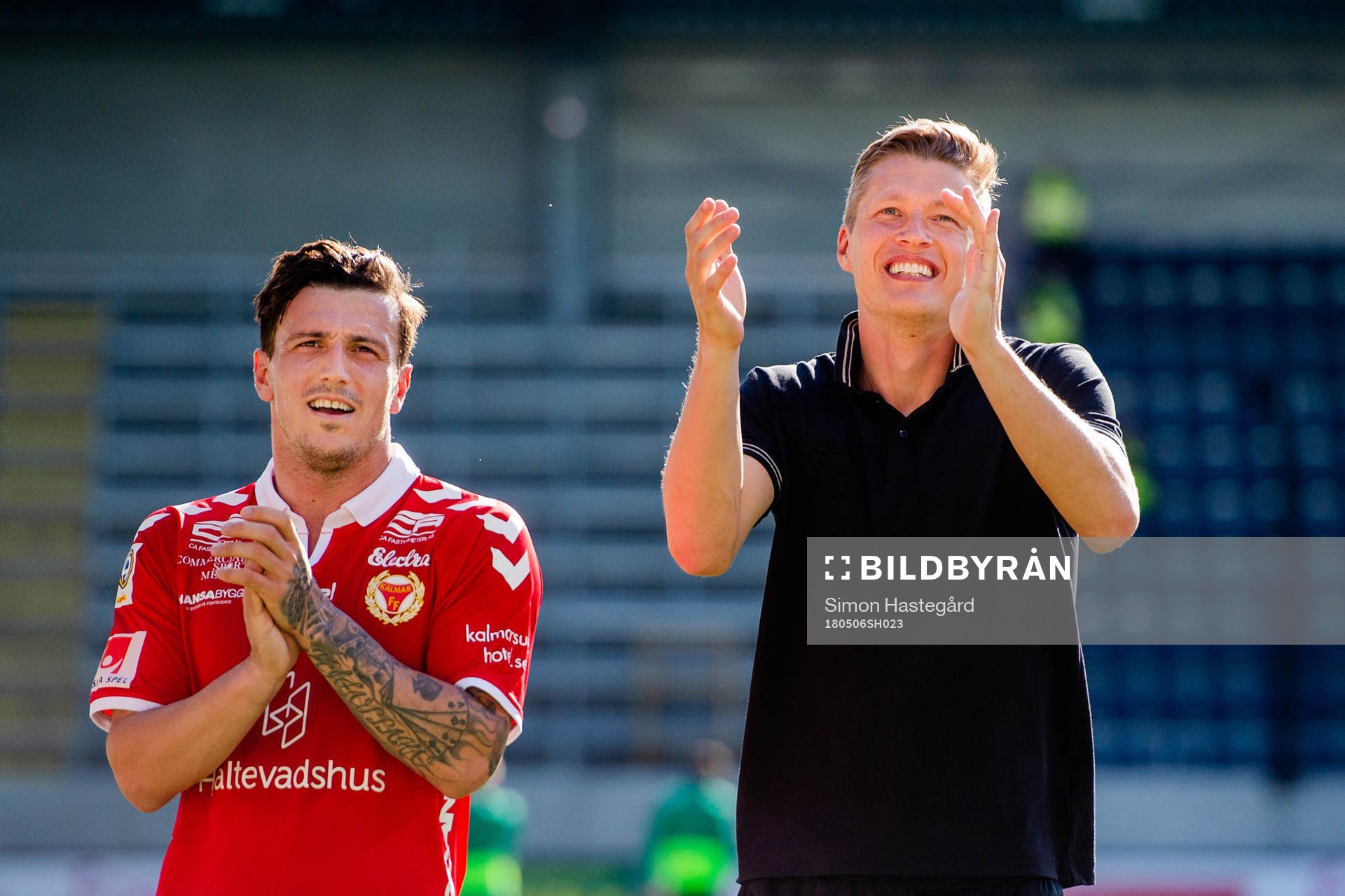 Kalmars Erton Fejzullahu och Viktor Elm jublar