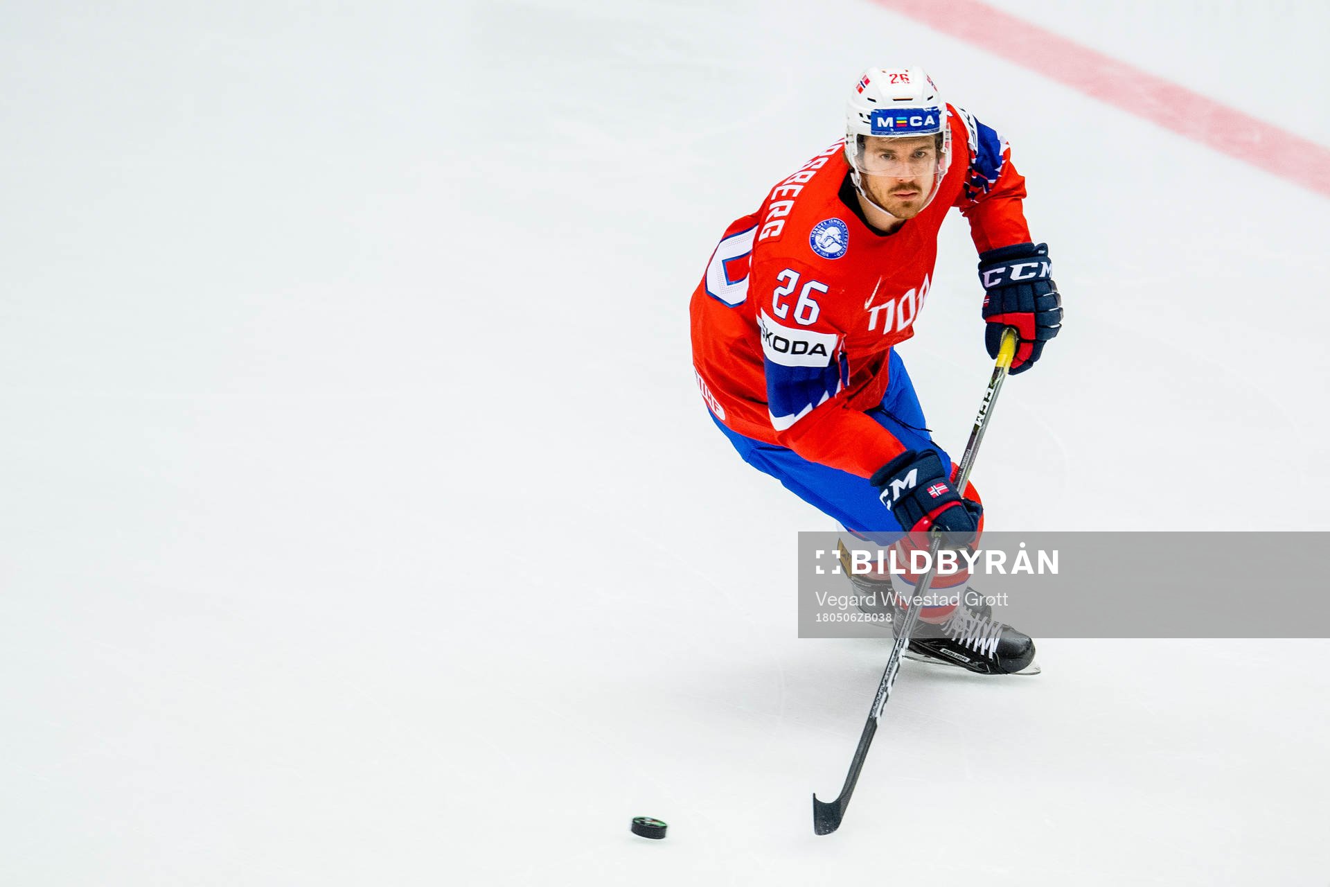 Kristian Forsberg of Norway warms up