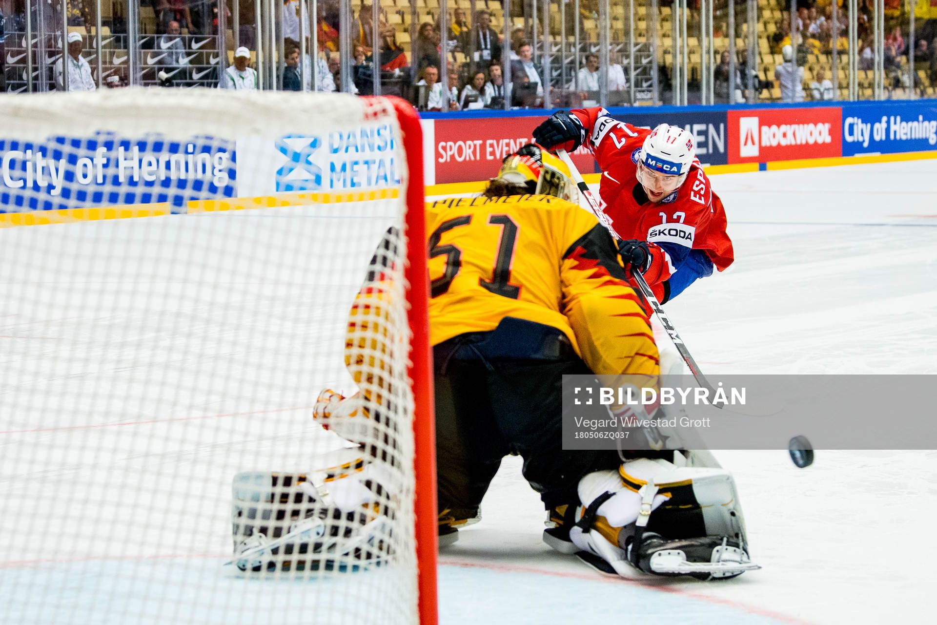 Stefan Espeland of Norway sees his penalty shoot-out