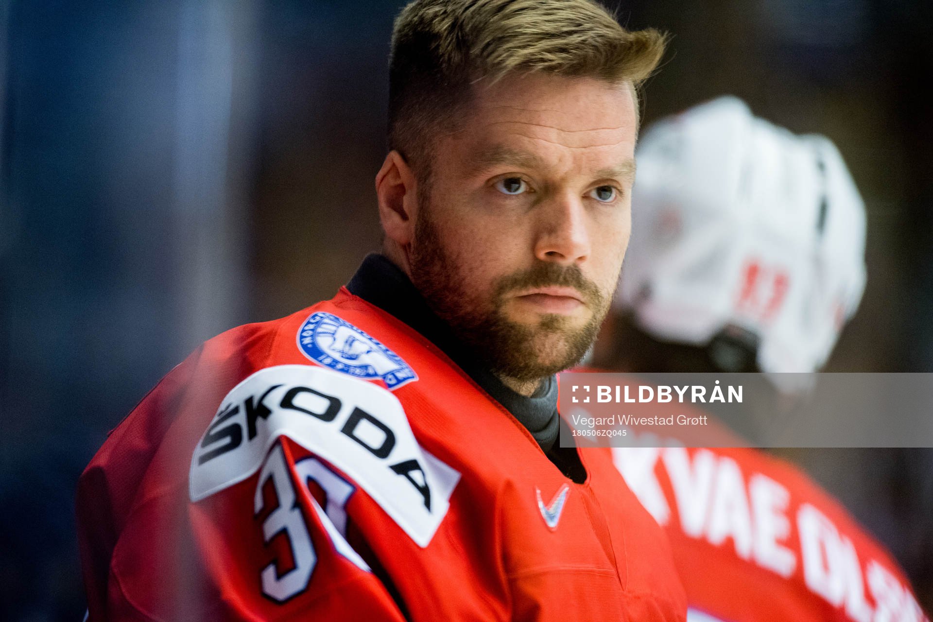 Goaltender Lars Haugen of Norway
