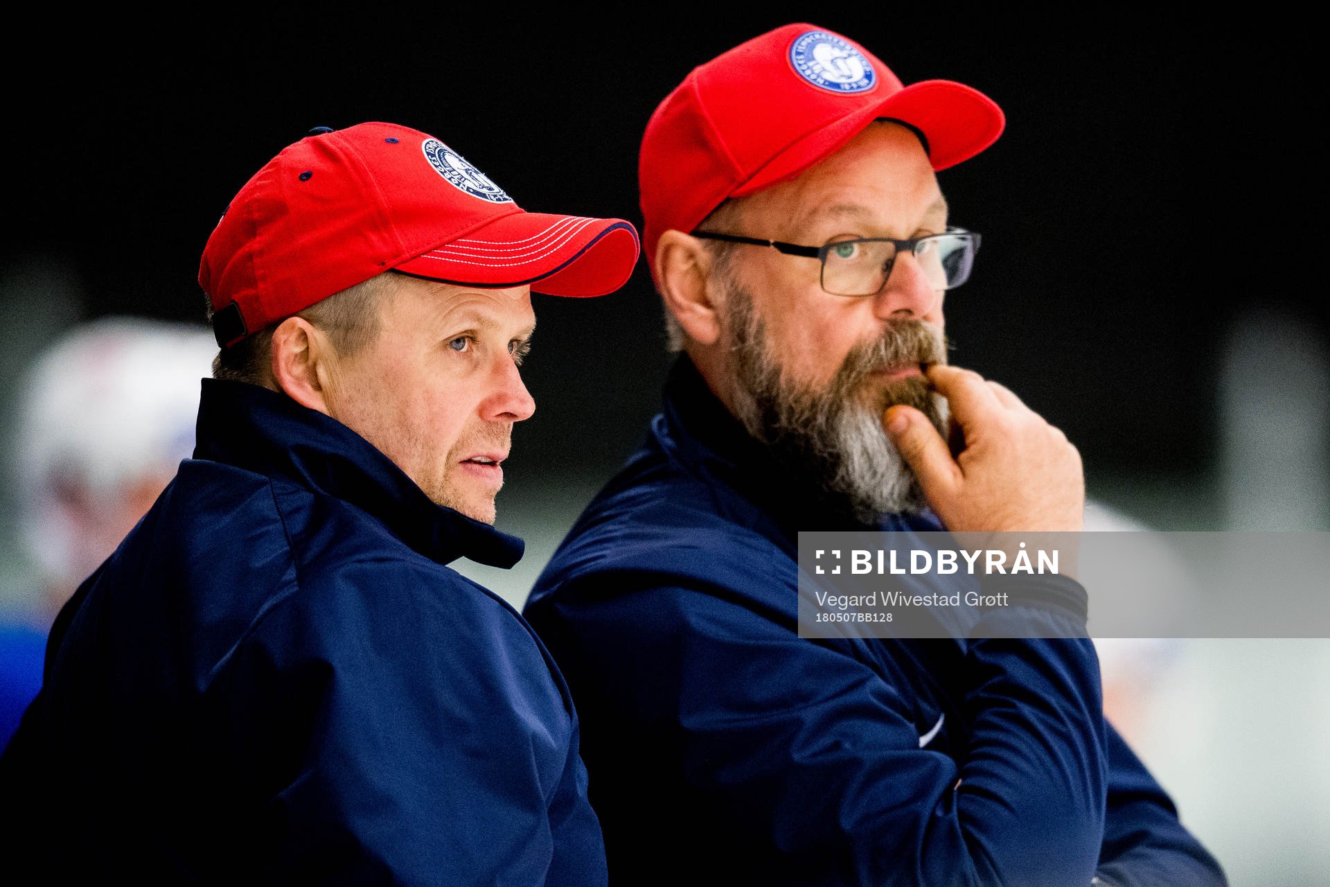 Sjur Robert Nilsen, assistant coach of Norway, and Per-Erik