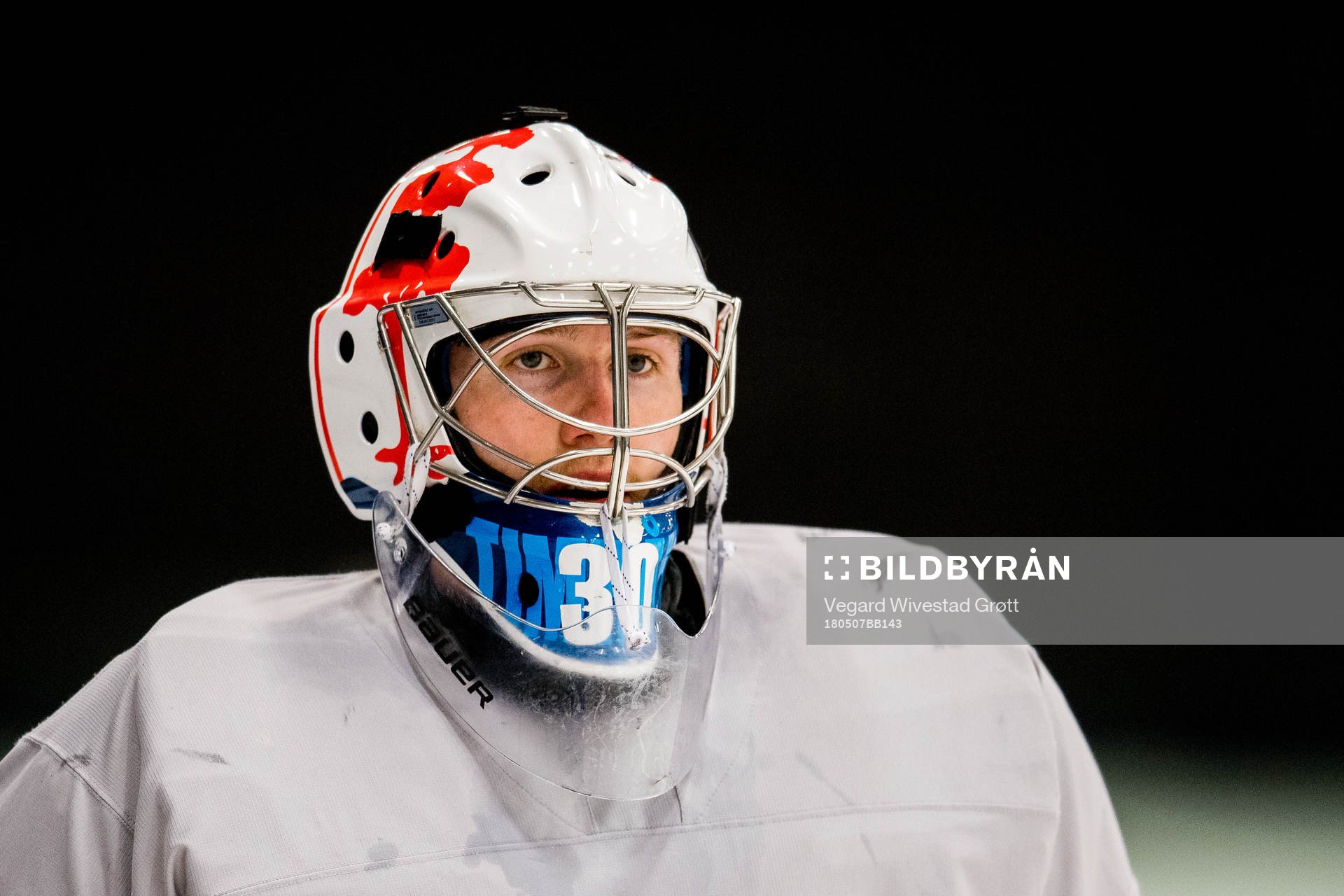 Goaltender Henrik Haukeland of Norway