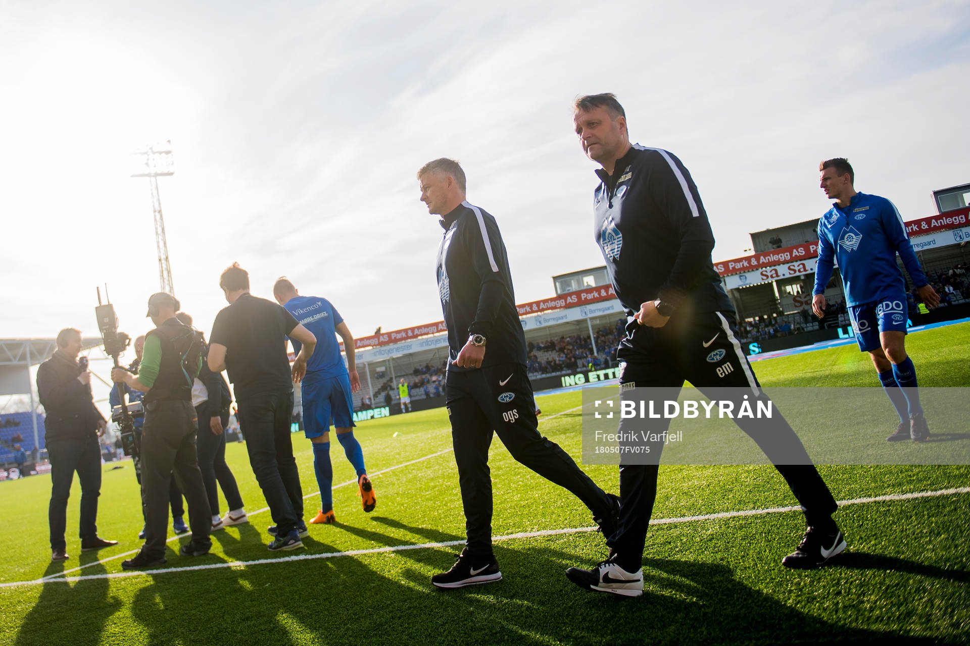 Ole Gunnar Solskjær, manager of Molde, and Erling Moe,