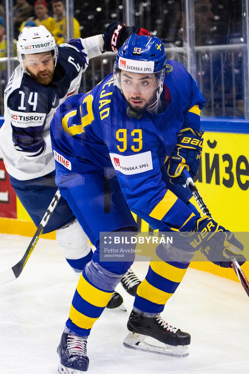 Sveriges Mika Zibanejad och Frankrikes Stephane da Costa