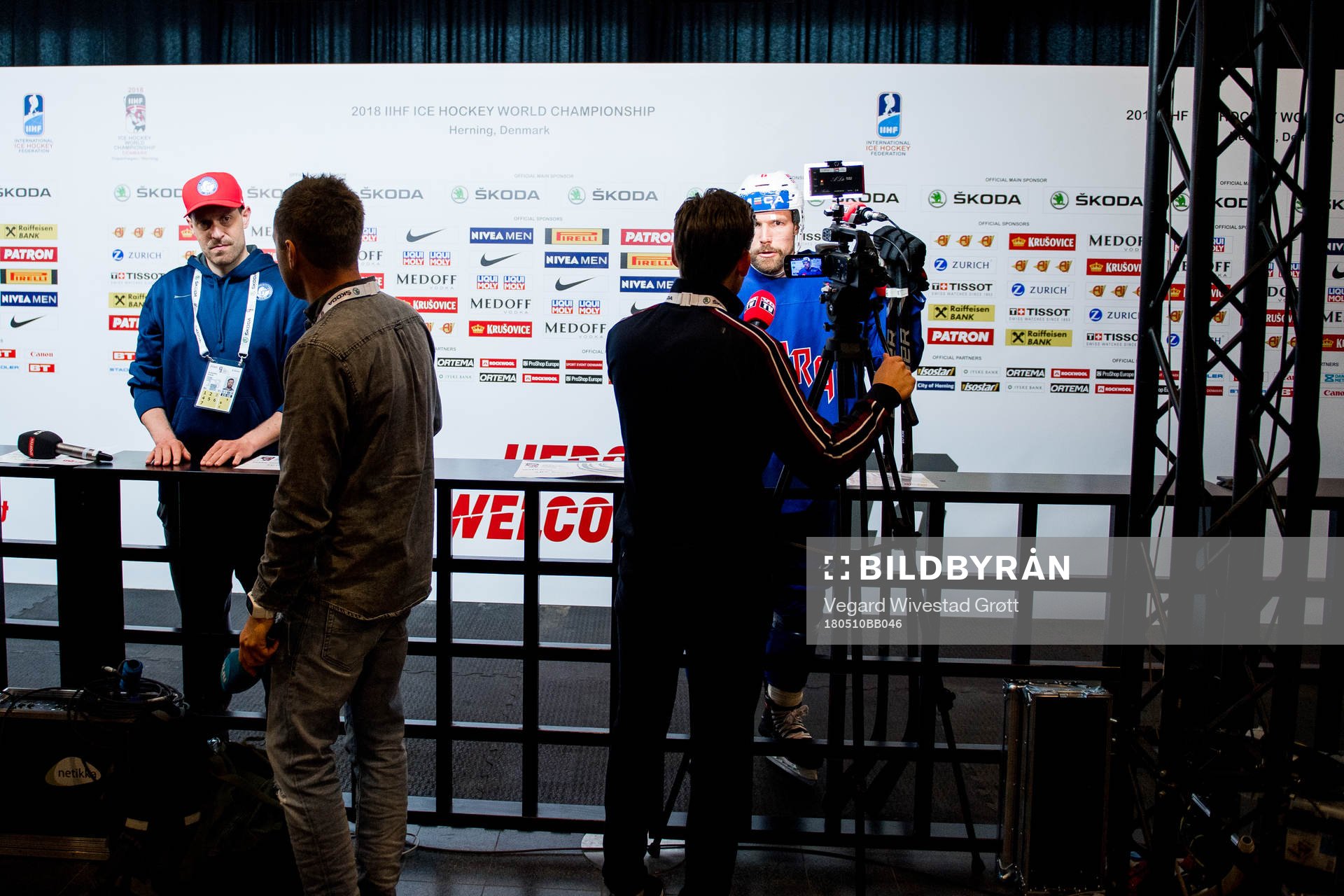 Kristoffer Holm, press chief, and Jonas Holøs of Norway