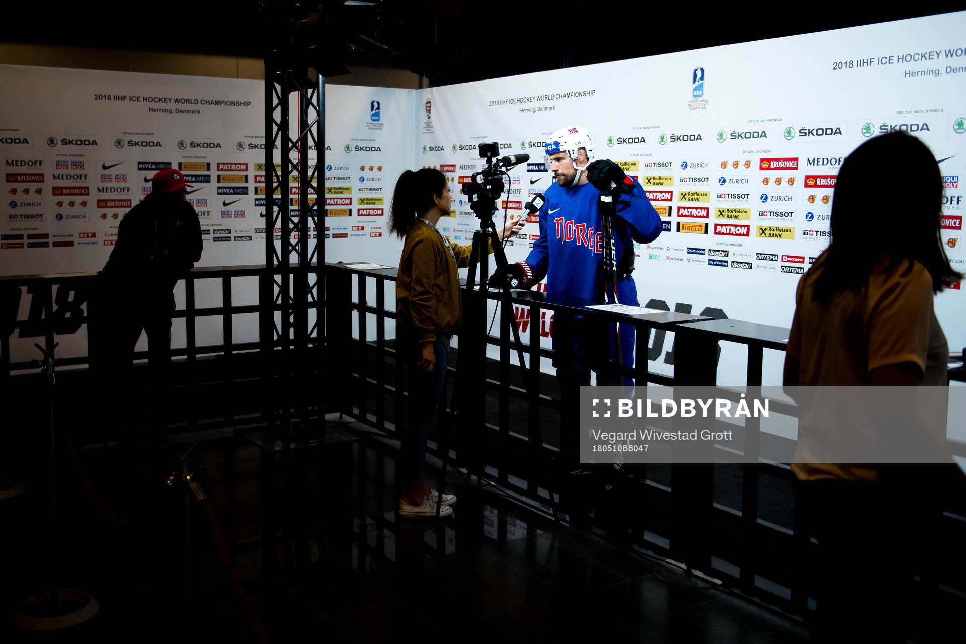 Jonas Holøs of Norway talks to Elin Flaglien, journalist