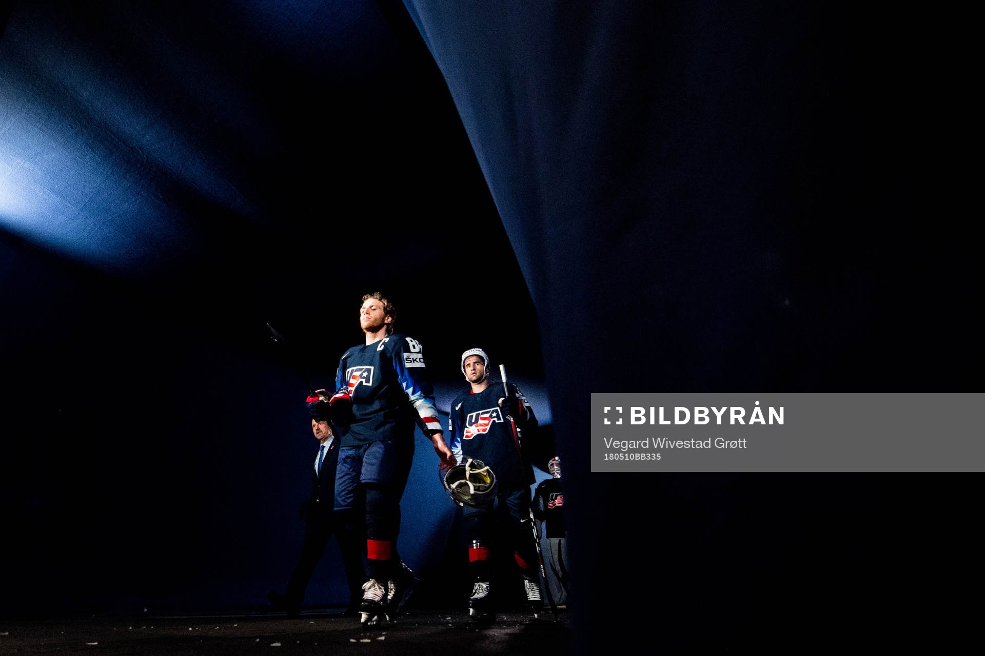 Patrick Kane and Colin White of USA