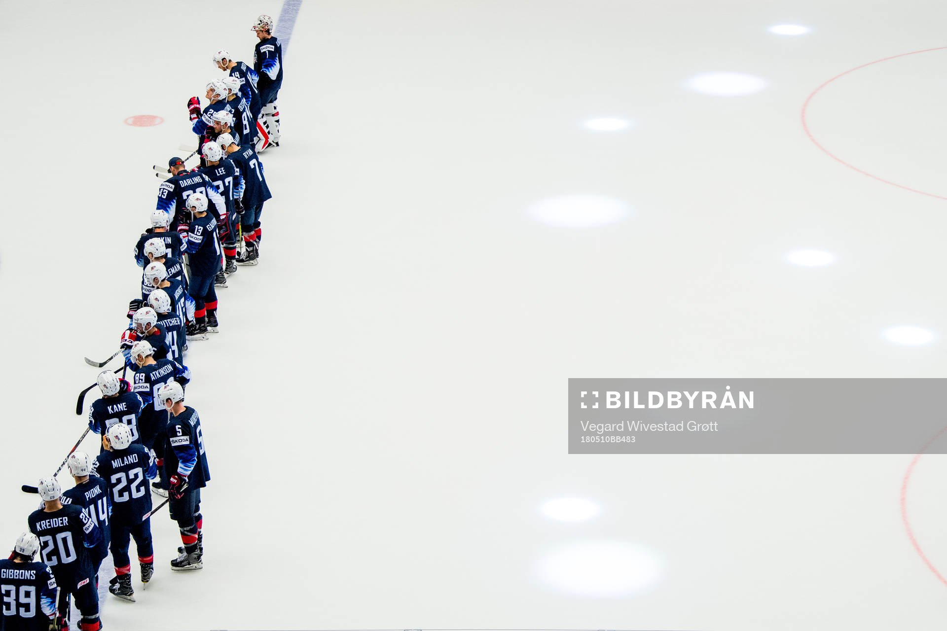 Players of USA line up
