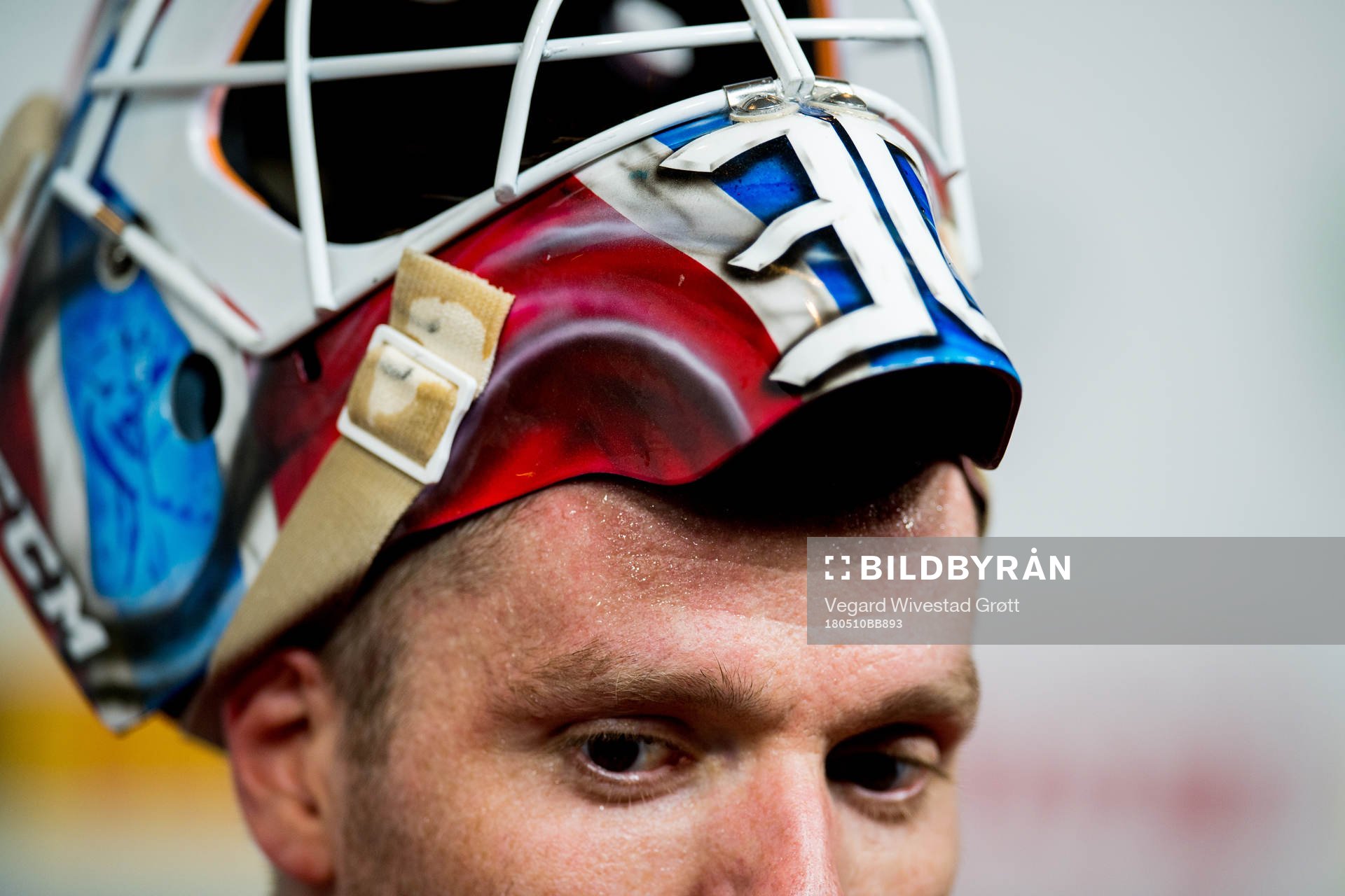 Goaltender Lars Haugen of Norway