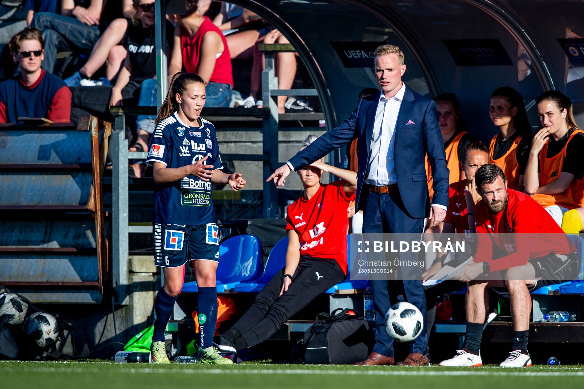 Linköpings Elin Landström och Rosengårds tränare Jonas