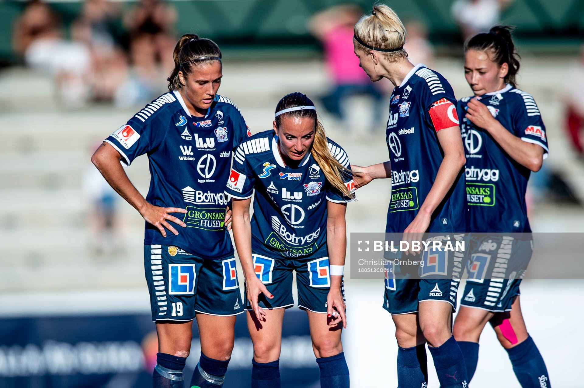Linköpings Filippa Angeldal, Kosovare Asllani, Janni Arnth