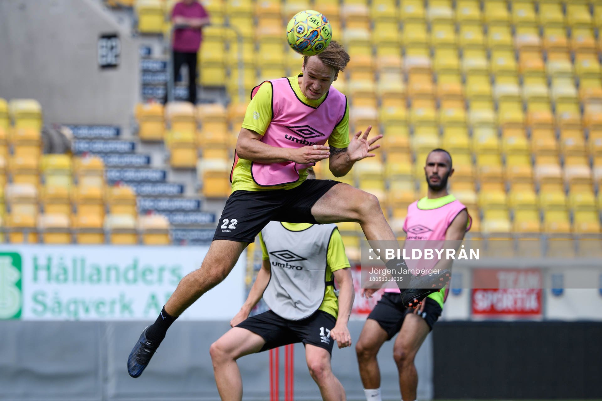 Viktor Prodell under det Allsvenska fotbollslaget Elfsborgs träning den 13 maj 2018 i Borås.